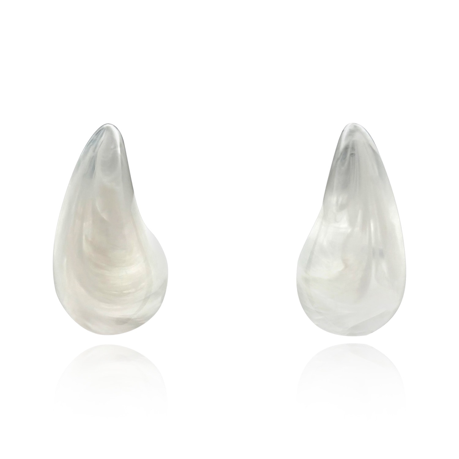 Women’s White Resin Pierced Hoop Earrings Michael Nash Jewelry