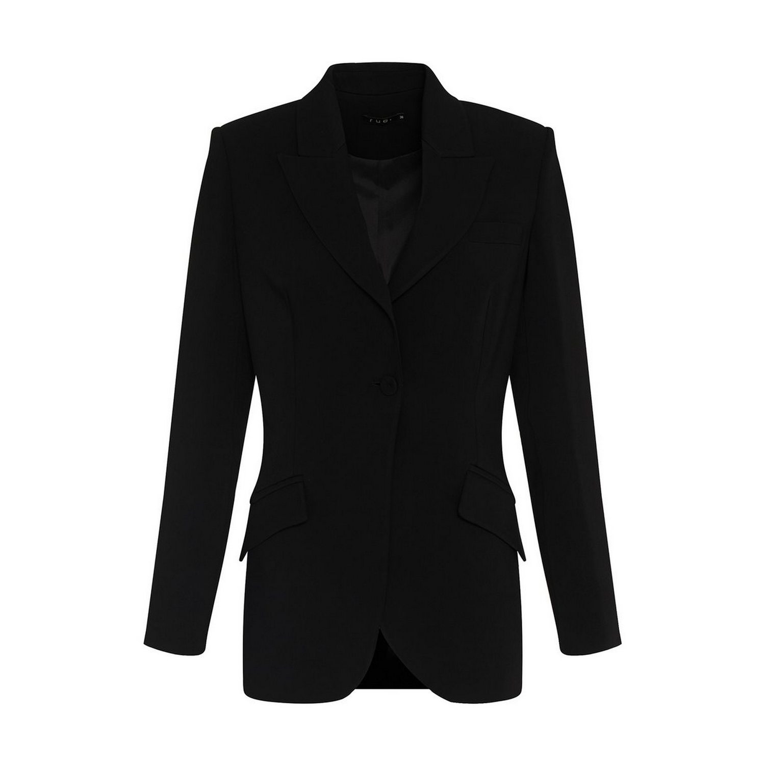 Women’s Pocketed Crepe Textured Black Jacket Extra Small Rue Les Createurs