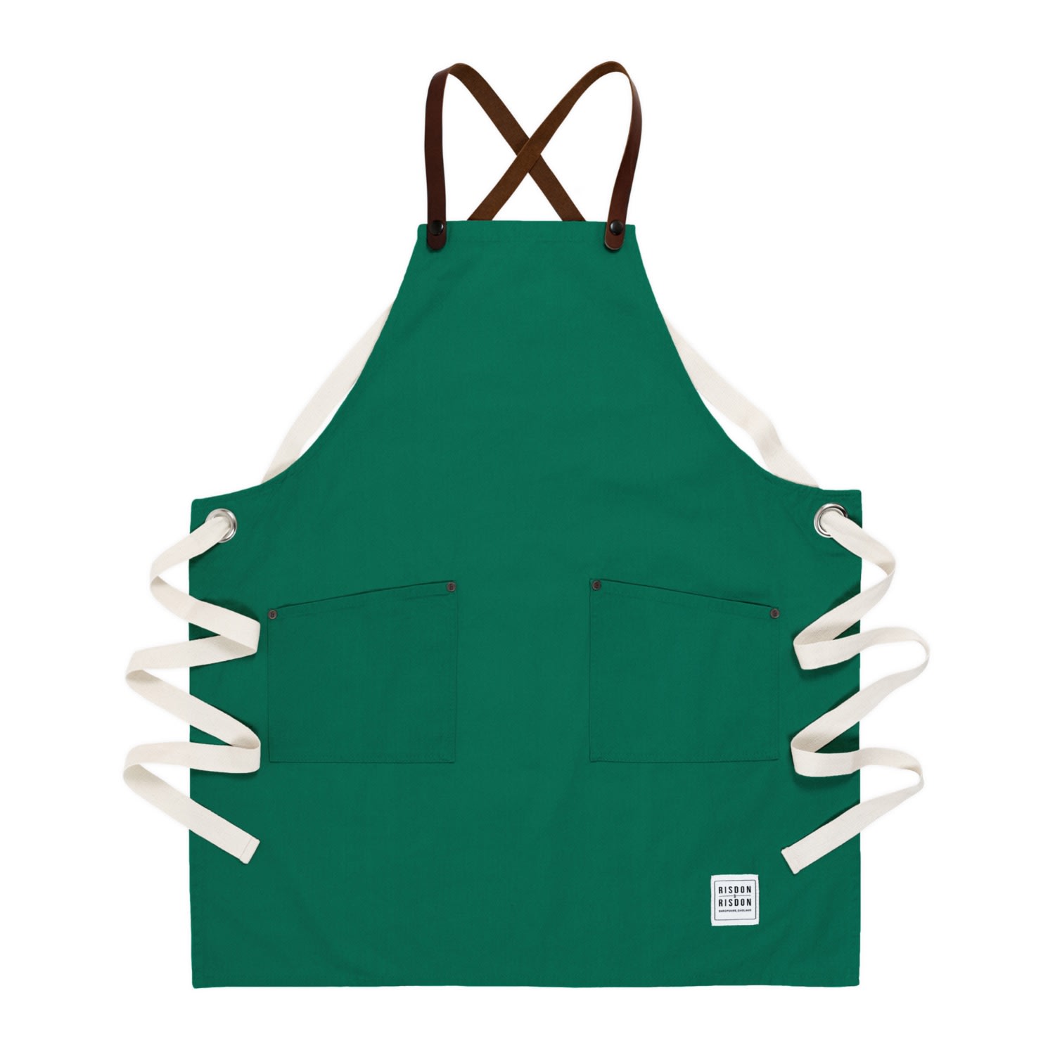 Studio Cross Back Apron - Forest Green Medium Risdon & Risdon