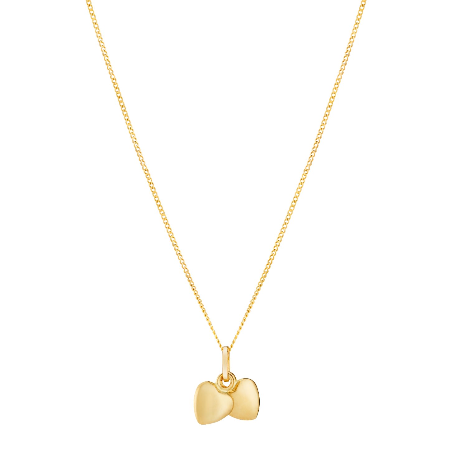 Women’s Gold Double Heart Charm Necklace Posh Totty Designs