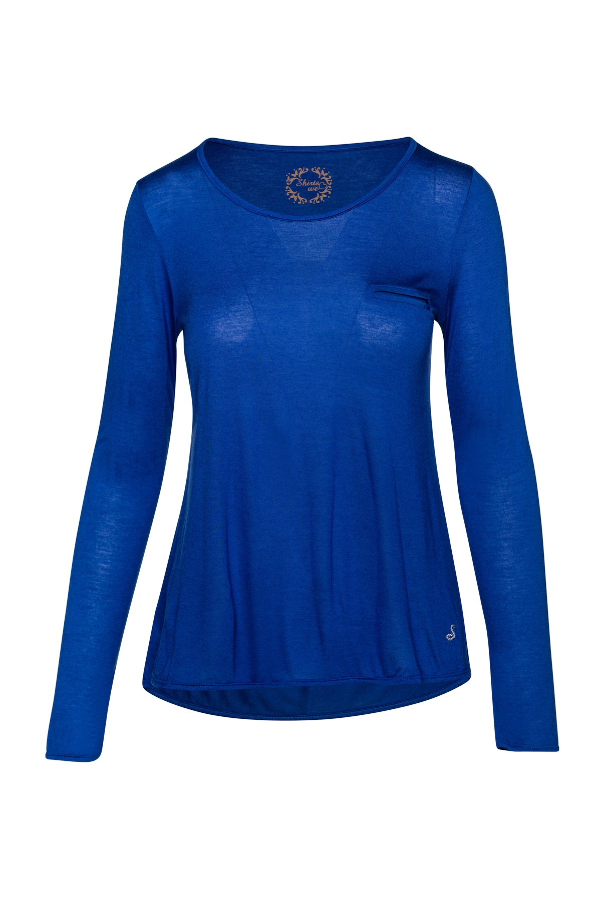 Women’s Blue Micromodal Cashmere Long Sleeve Pocket Detail Top Extra Large Conquista