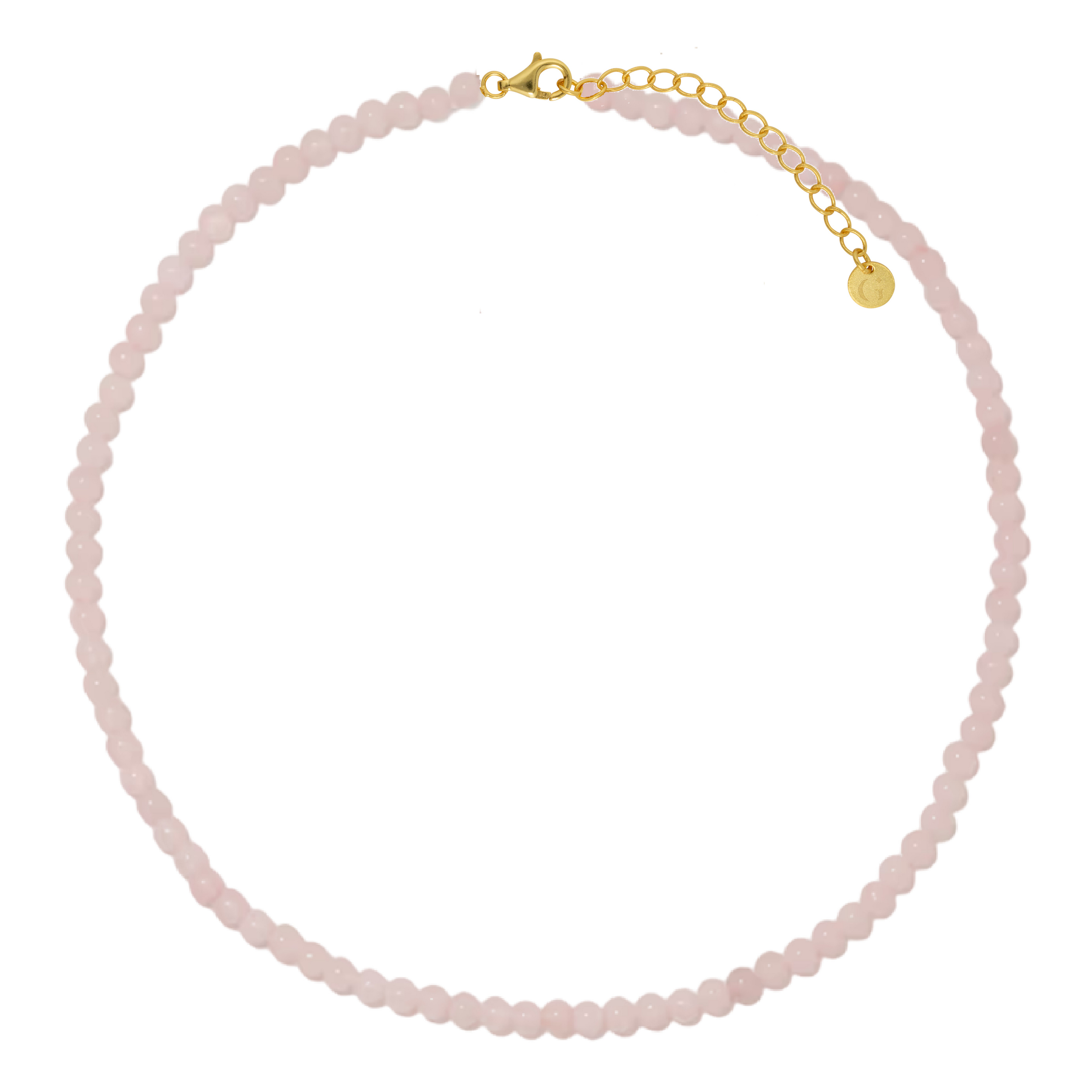 Women’s Gold / Pink / Purple Rose Quartz Beaded Necklace In Gold Gold Trip