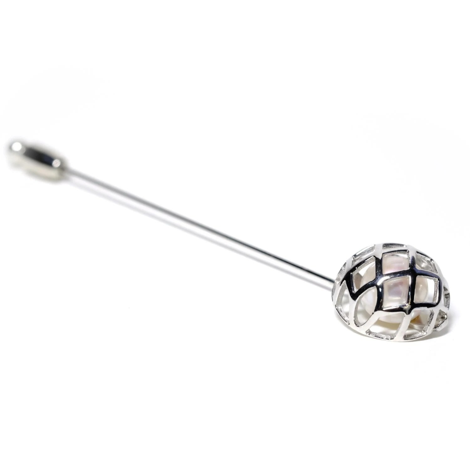 Women’s Silver Signature Pin Half Cage White Gold Matara