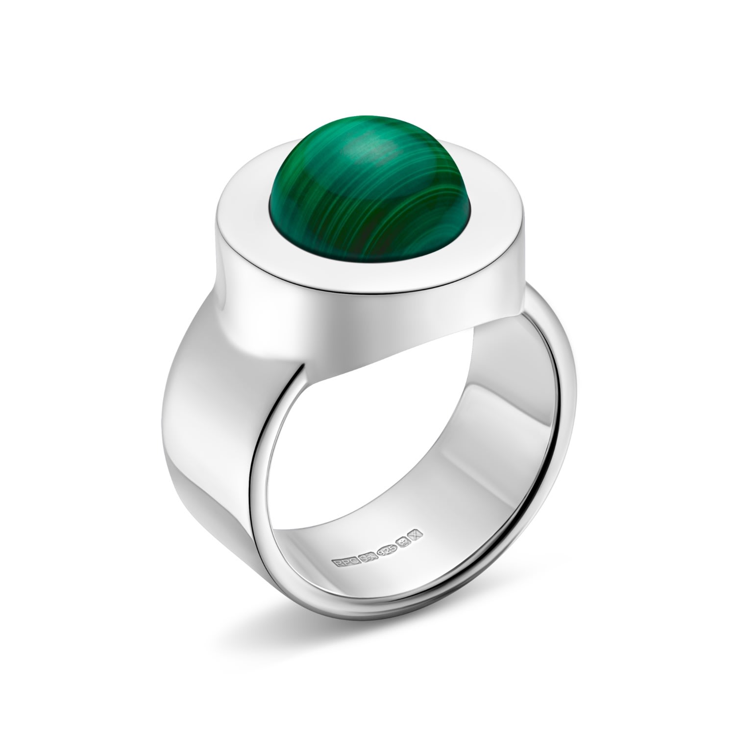 Men’s Green / Silver Genesis Malachite Ring Rahul Patel Collection