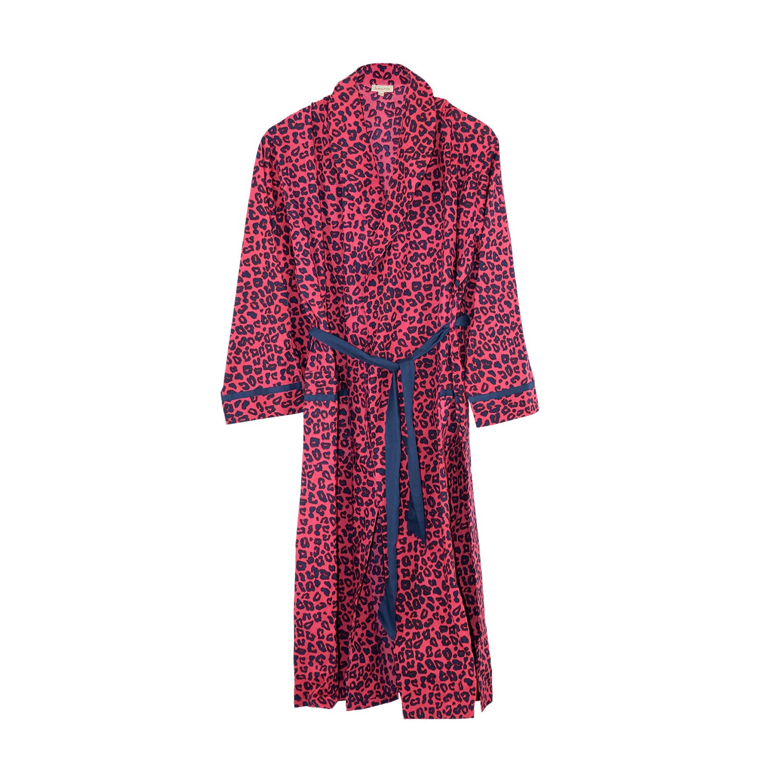 Women’s Pink / Purple Indian Cotton Pink Panther Print Robe S/M Inara