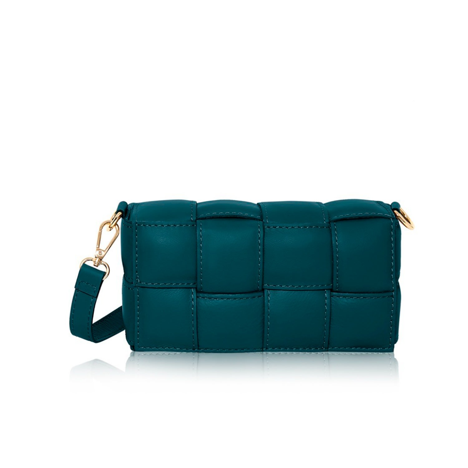 Women’s Green Serena Woven Crossbody Handbag In Teal Betsy & Floss