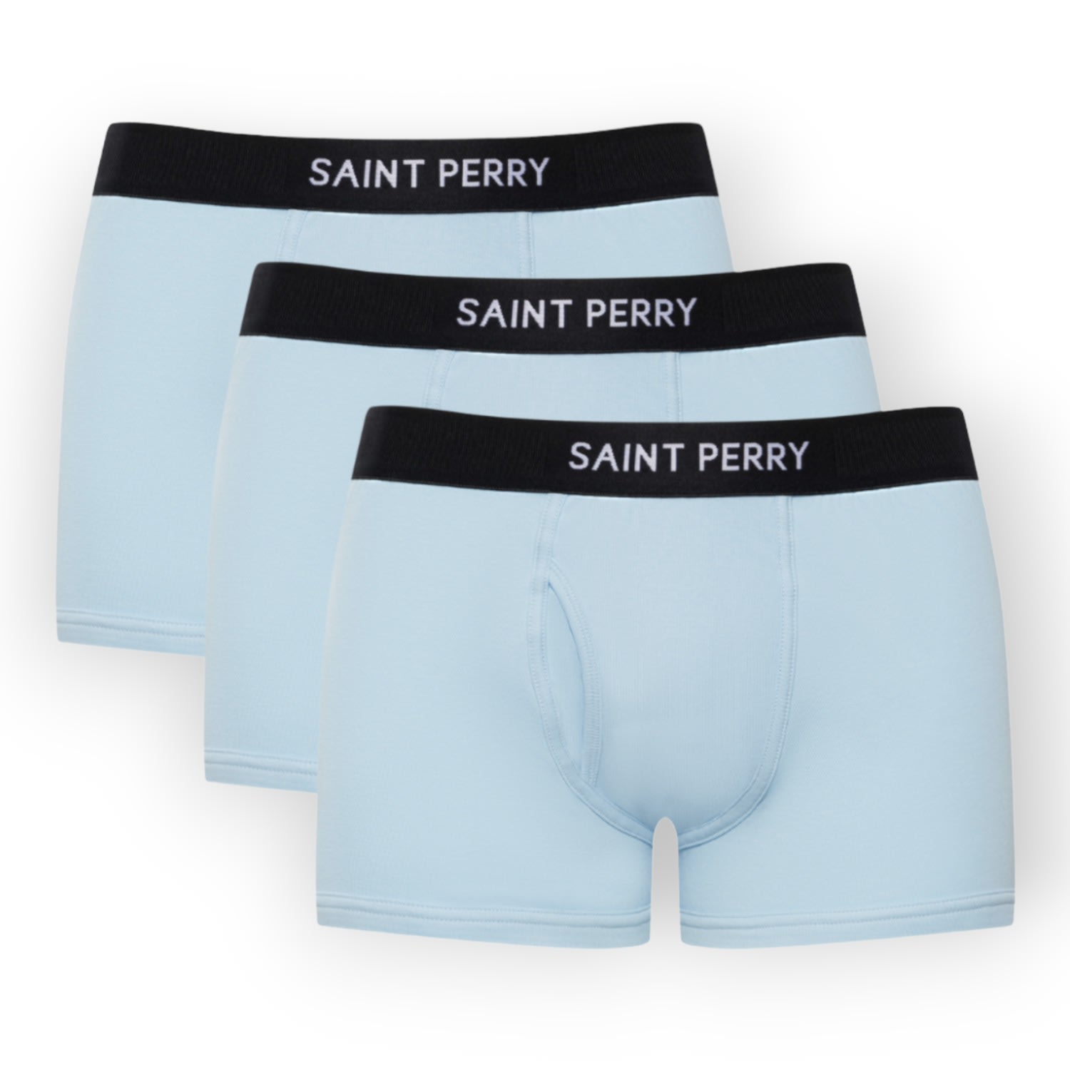 Men’s Cotton Boxer Brief Three Pack- Sky Blue Extra Large Saint Perry