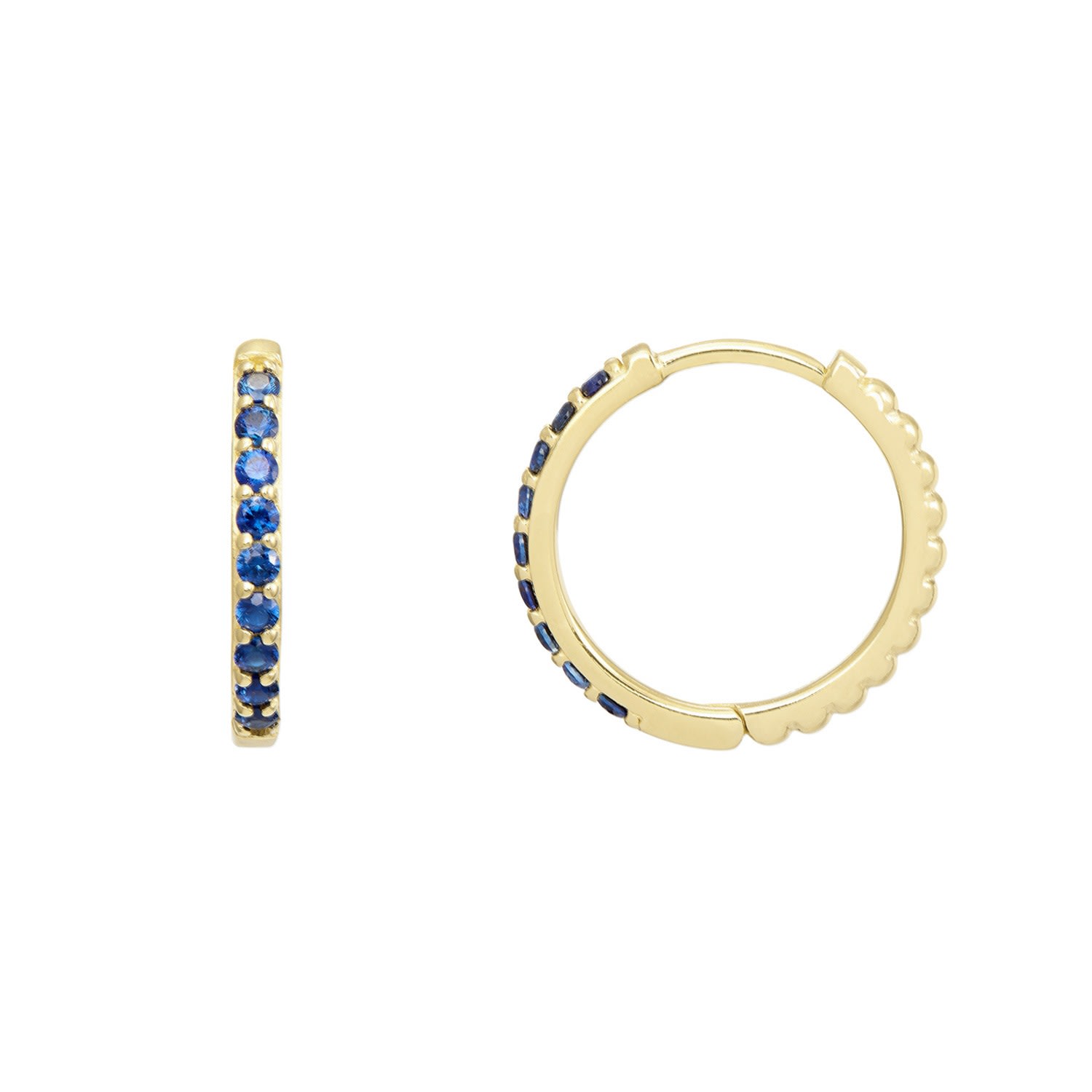 Women’s Gold 15Mm Sapphire Lumiere Story Hoops In Vermeil Dower & Hall