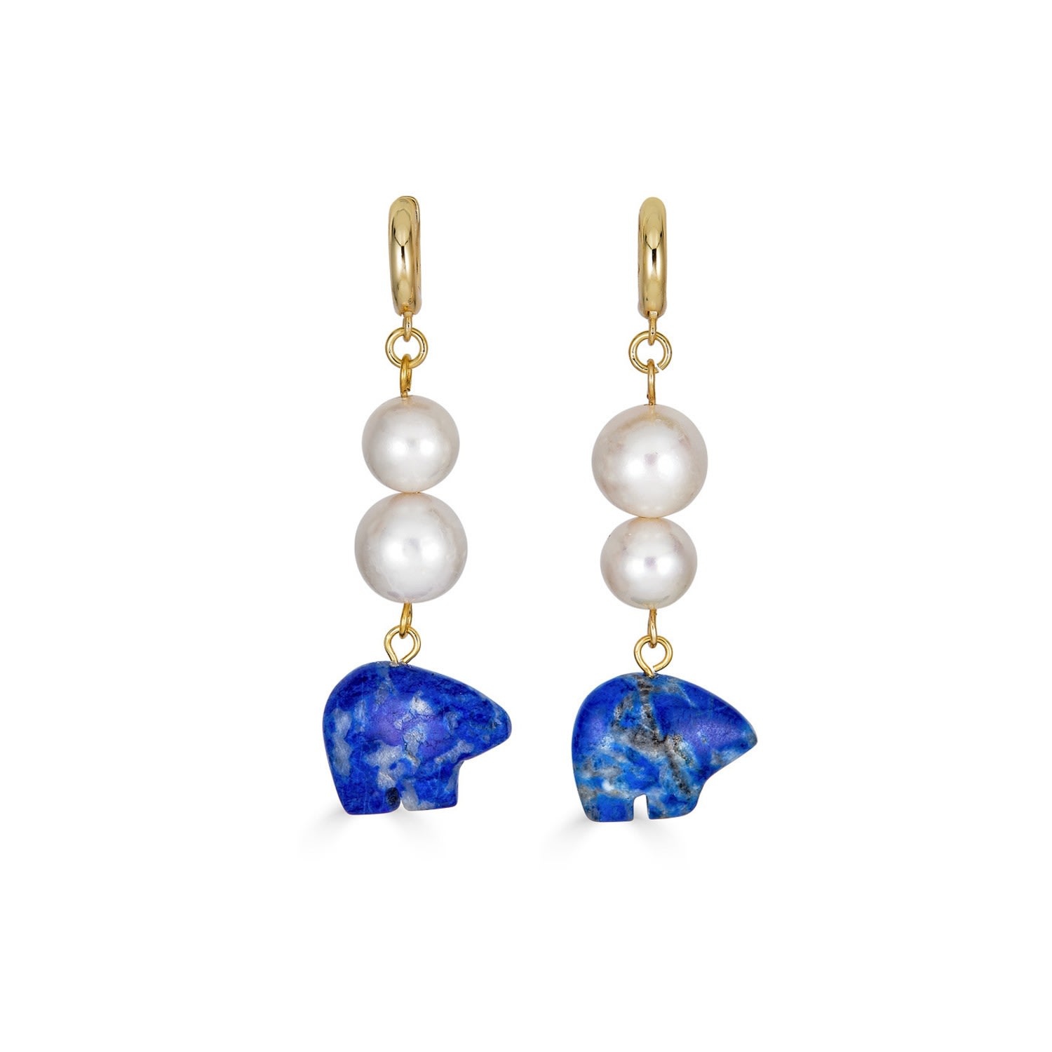 Women’s Blue Jay Lapis Lazuli And Pearl Earrings Rodela