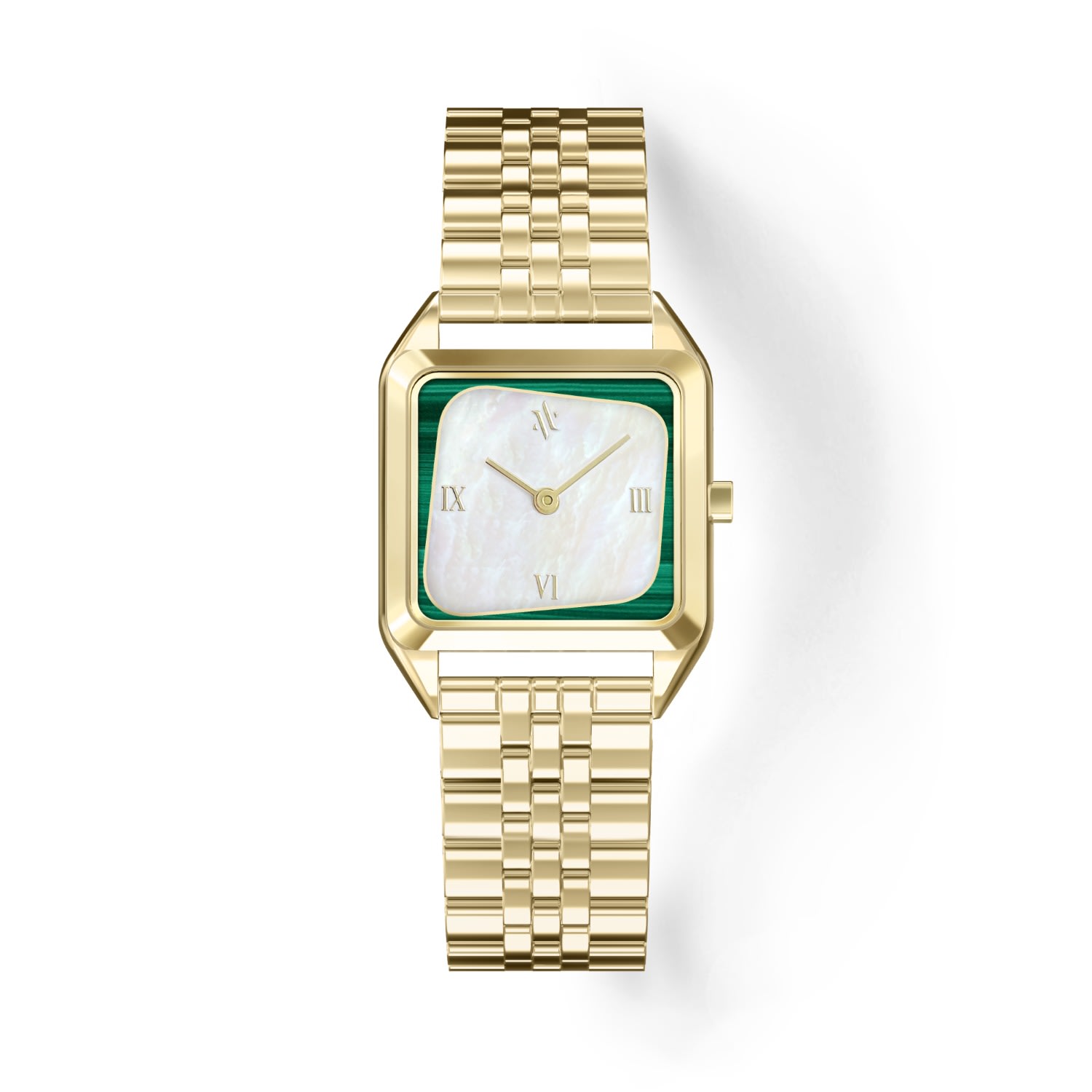 Women’s Gold / Green / White Geminus Malachite & Pearl Watch - Gold One Size Vanna