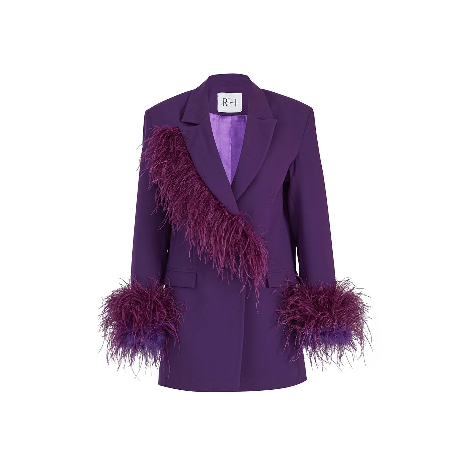 Women’s Pink / Purple Aves Plum Jacket S/M Roqaia Fashion House