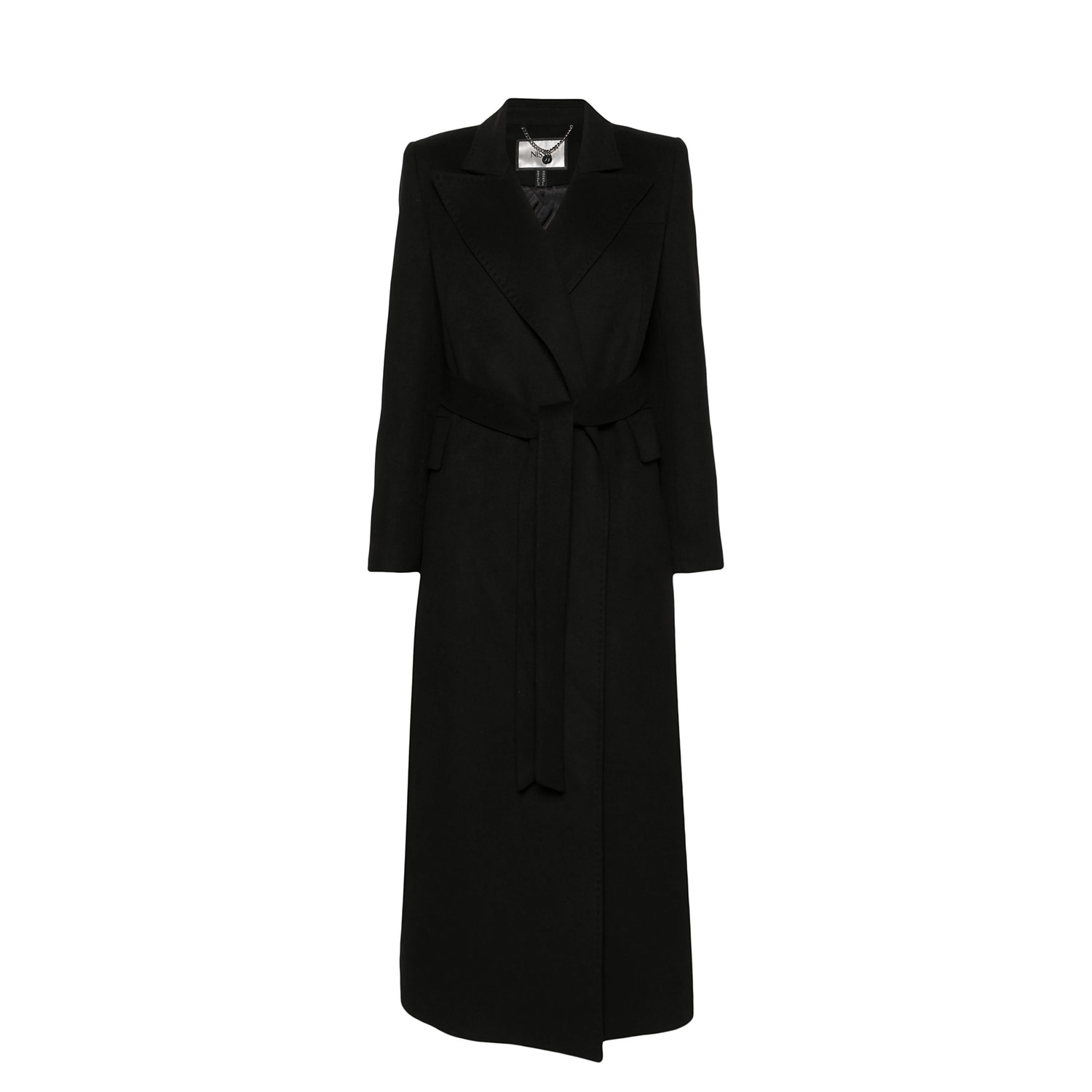 Women’s Belted Wrap Coat Black Extra Small Nissa