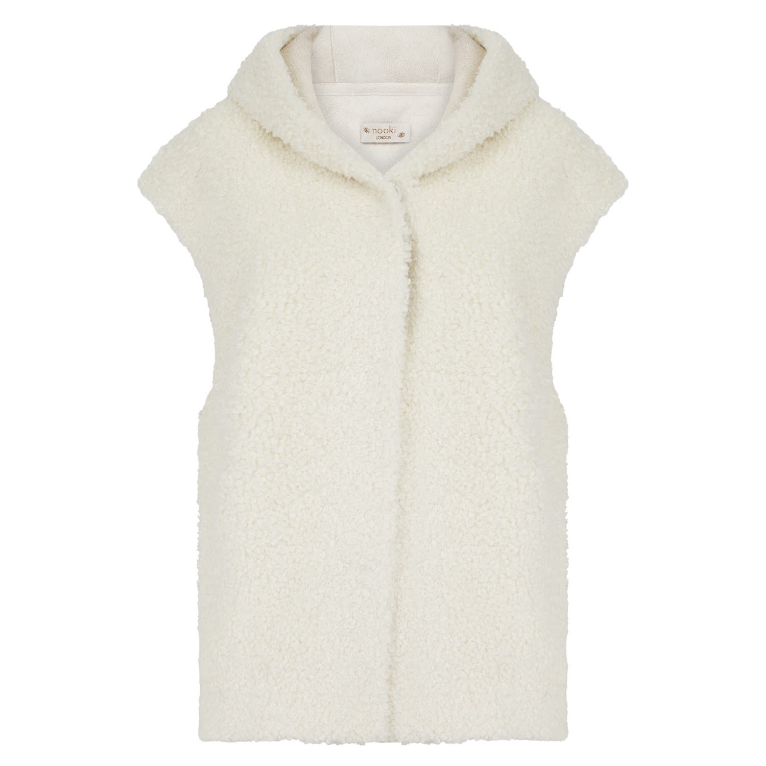 Women’s White Willoughby Faux Fur Gilet - Cream M/L Nooki Design