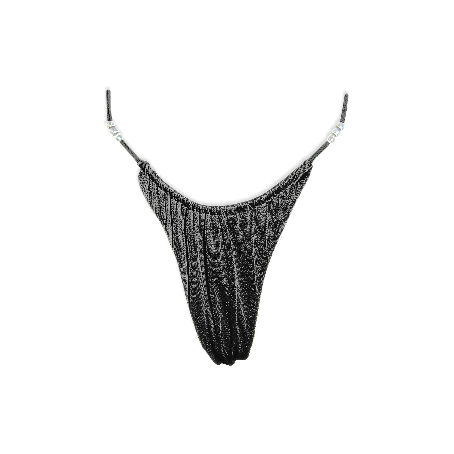 Women’s The Pearl Shimmer String Bikini Bottom - Black Medium Inbodi Swim