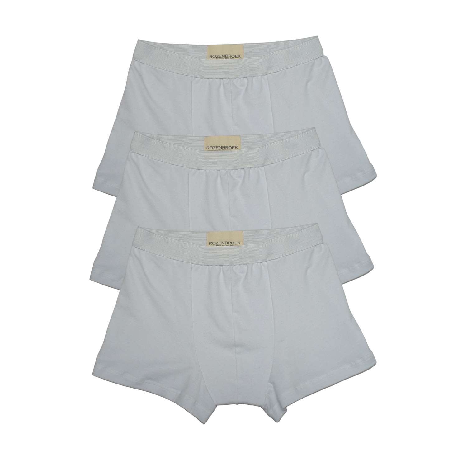 Men’s Organic Bamboo Jersey Trunk In White - Pack Of 3 Extra Small Rozenbroek