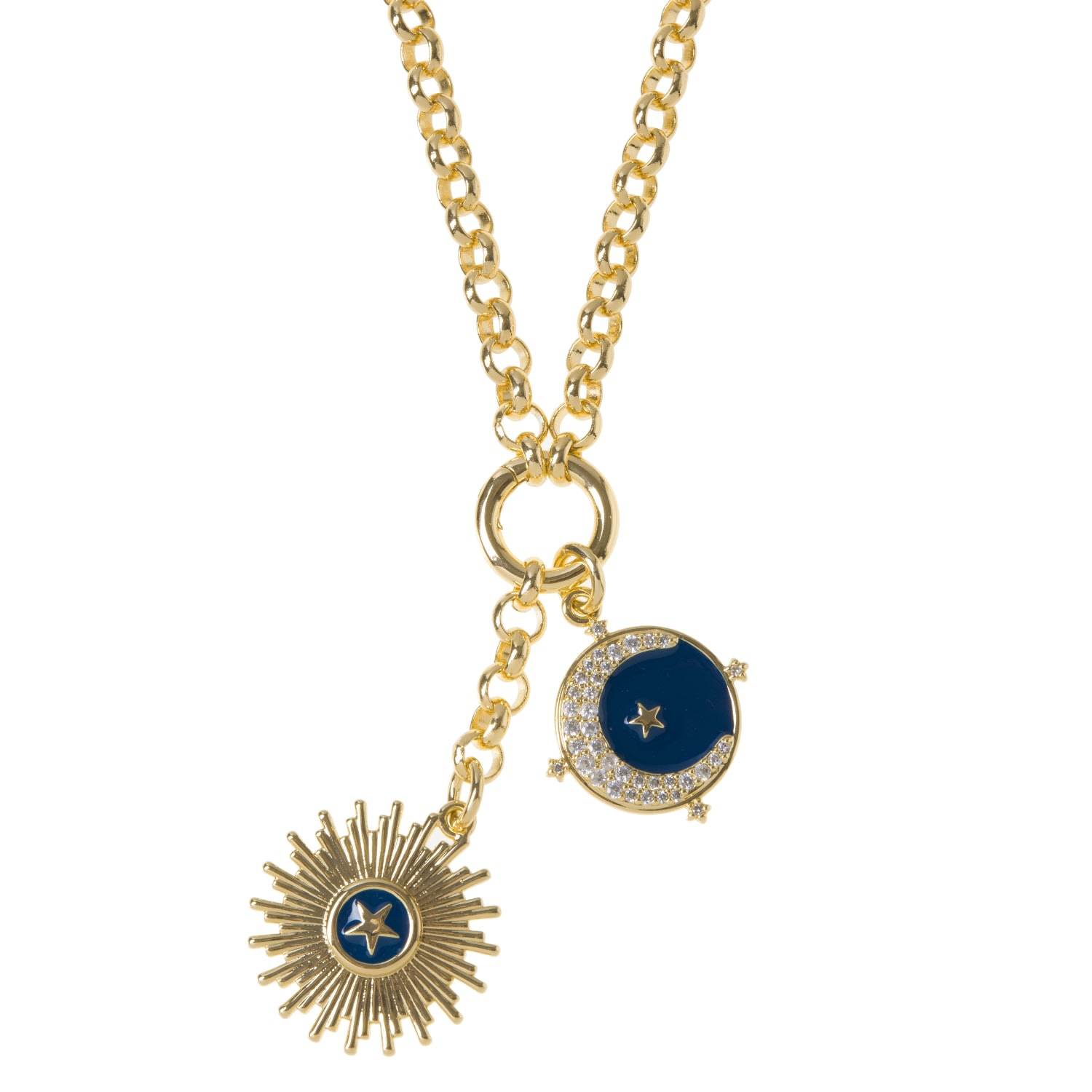 Women’s Gold / Blue Gold Belcher Go Getter Necklace Patroula Jewellery