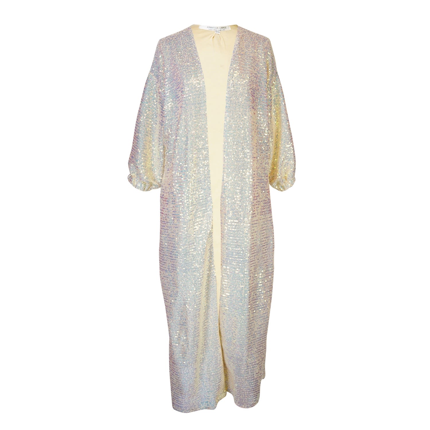 Women’s Moonstone Sequin Cocoon Jacket L/Xl Jennafer Grace