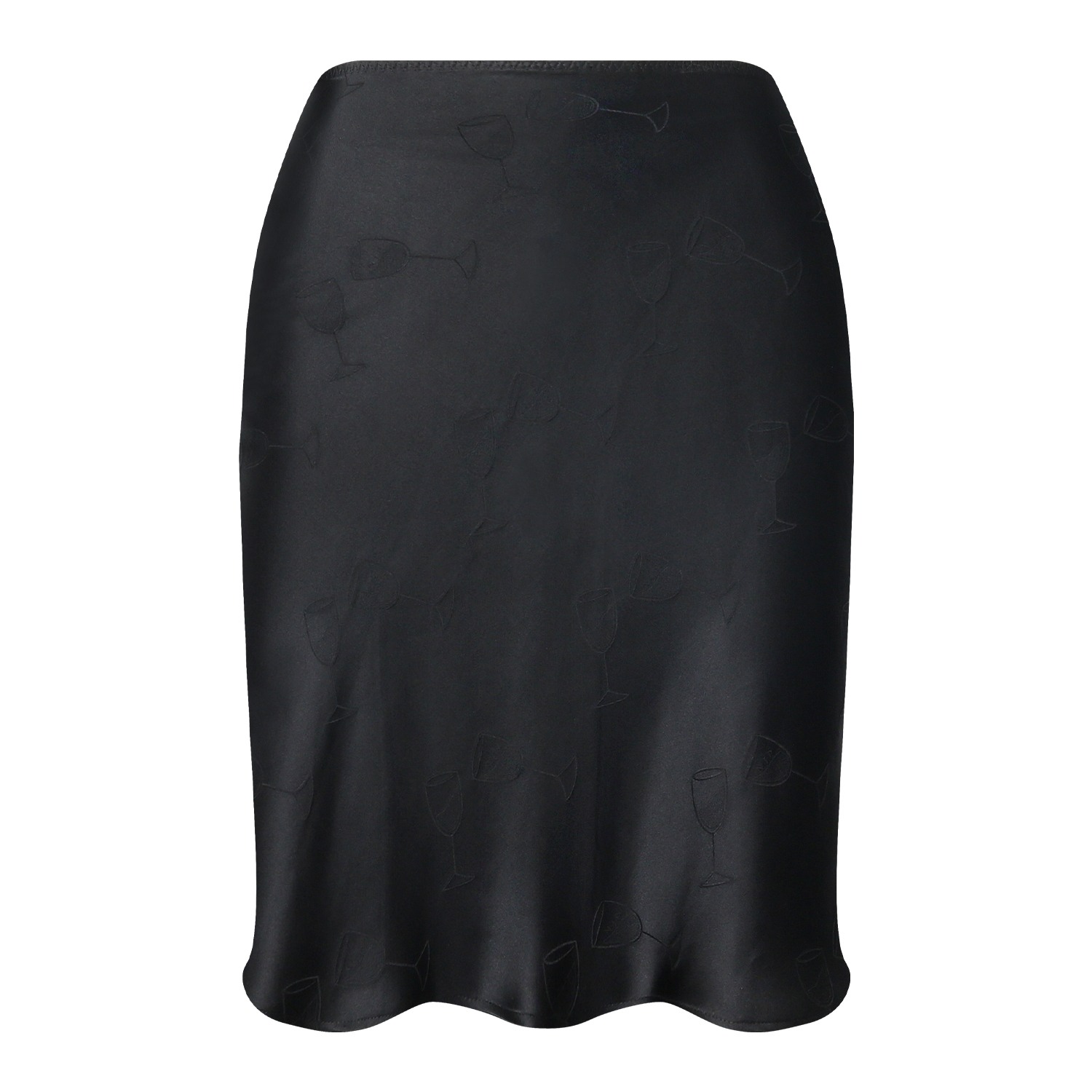 Women’s Flowy Silk Jacquard Mini Skirt - Black Small Not Just Pajama