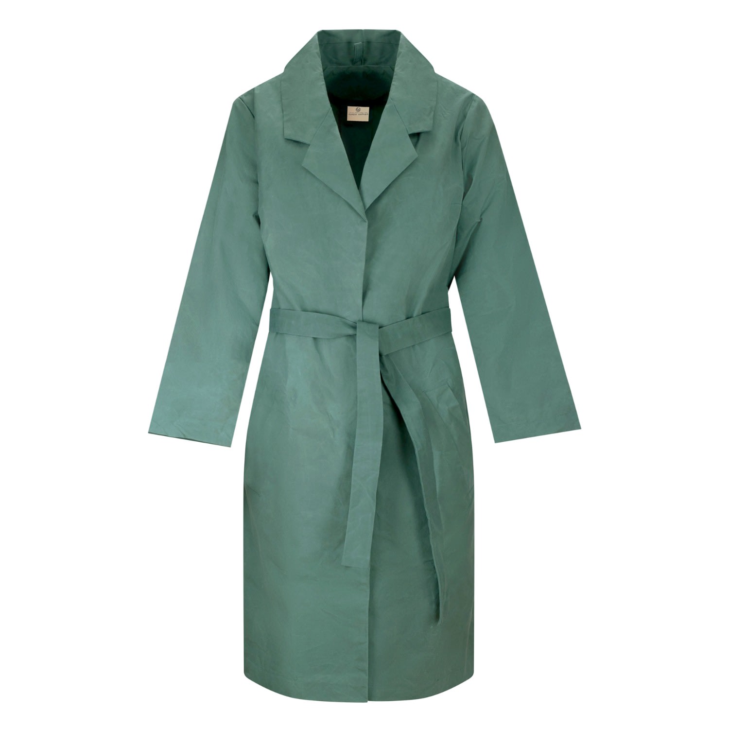 Women’s Green Teal Oilskin Belted Raincoat Small Gunda Hafner Ltd