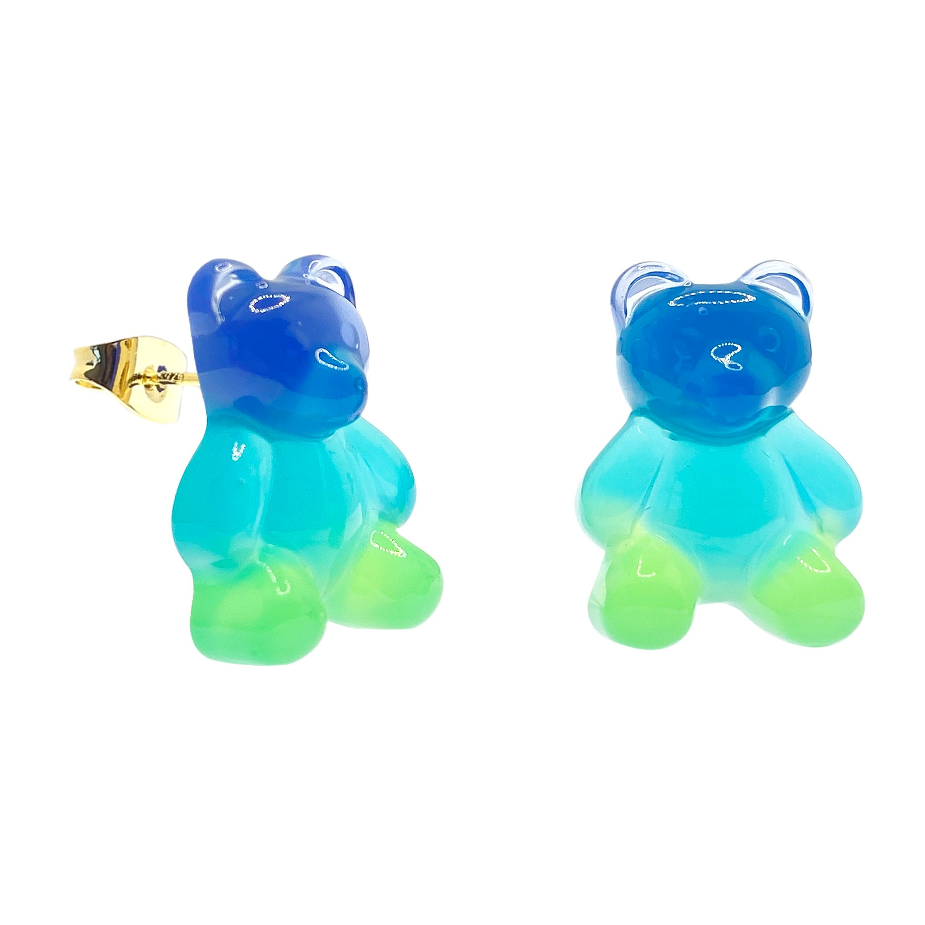 Women’s Jelly Bear Ear Stud Earrings - Green Ninemoo