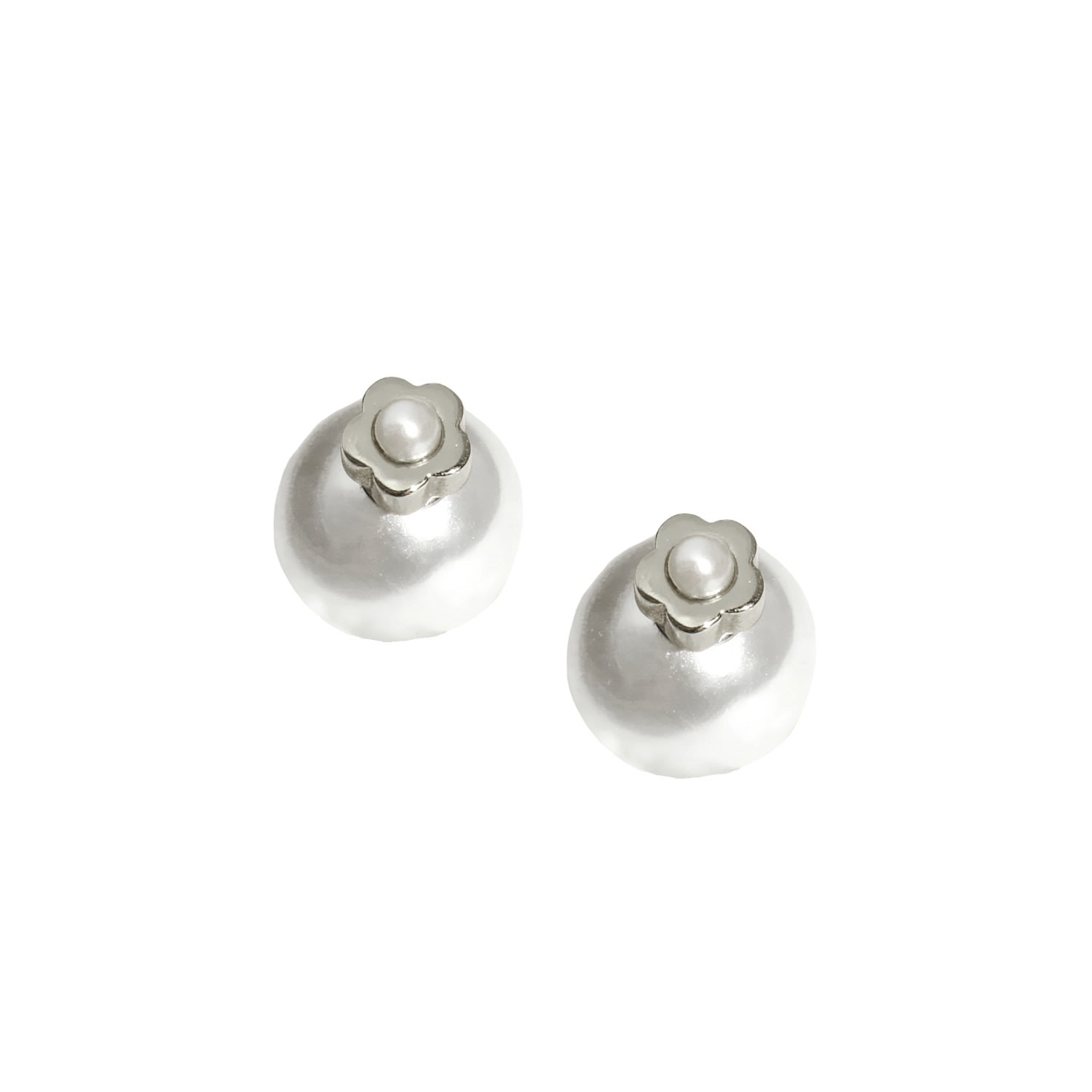 Women’s Flower Power Sterling Silver And Freshwater Pearl Stud Earrings I’mmany London