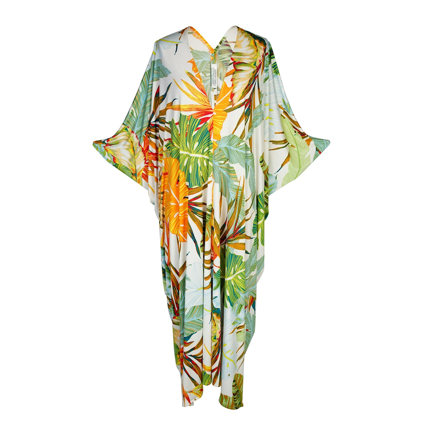 Women’s White Buenos Palmas Caftan Kaftan Dress One Size Jennafer Grace