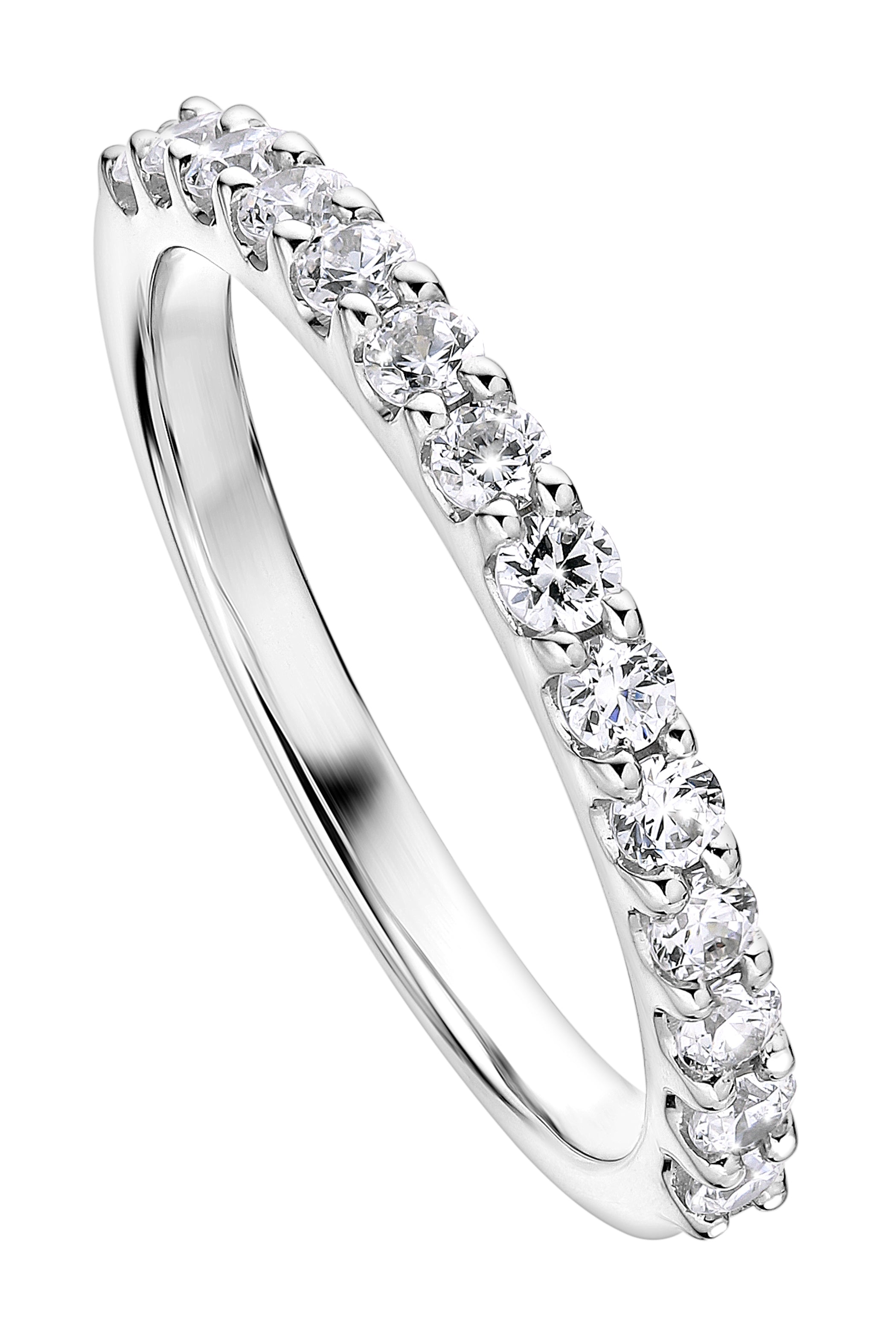 Women’s Silver Odette White Gold Half Carat Lab Grown Diamond Ring Created Brilliance