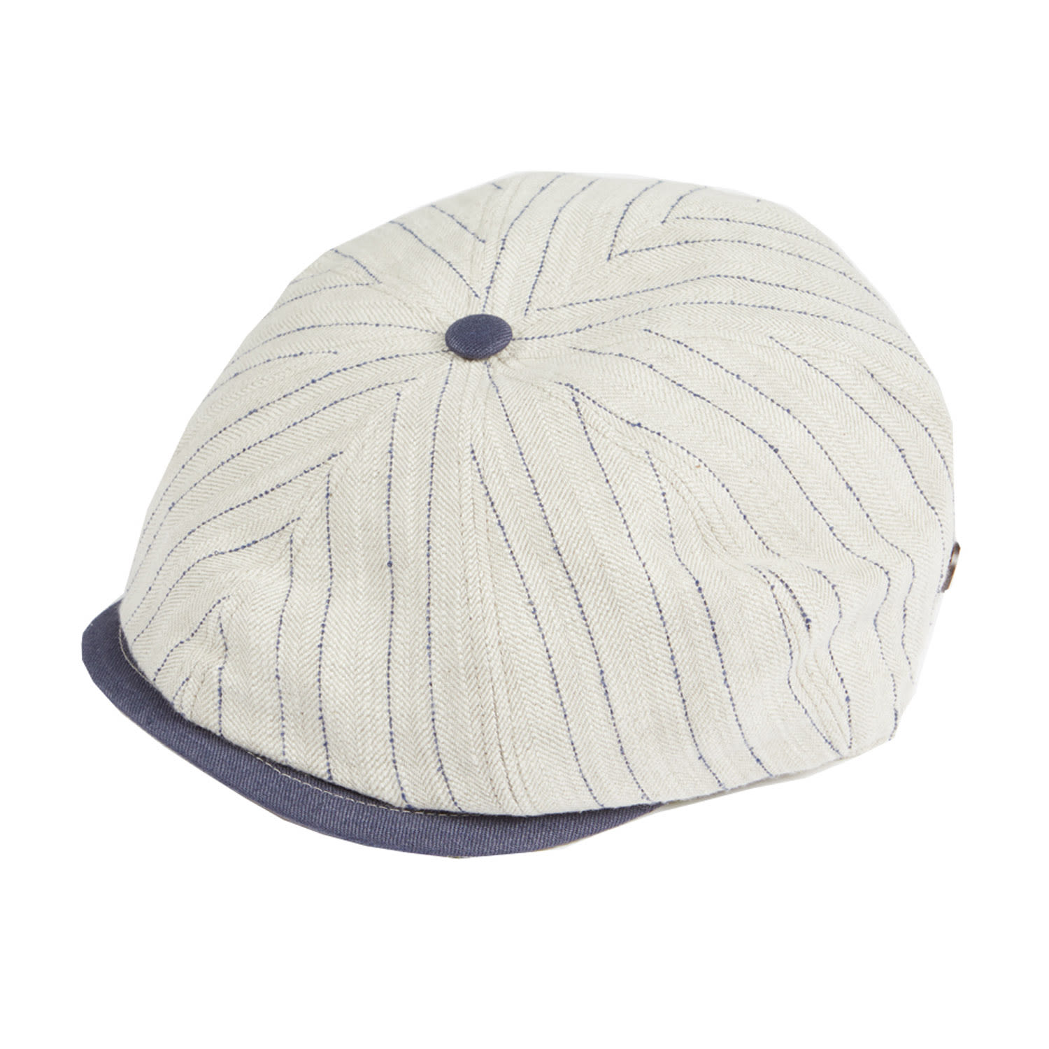 Men’s Neutrals / White Frankie Pebble Stripe Peaked Summer Italian Linen Bakerboy Newsboy Cap 56Cm Dasmarca Hats