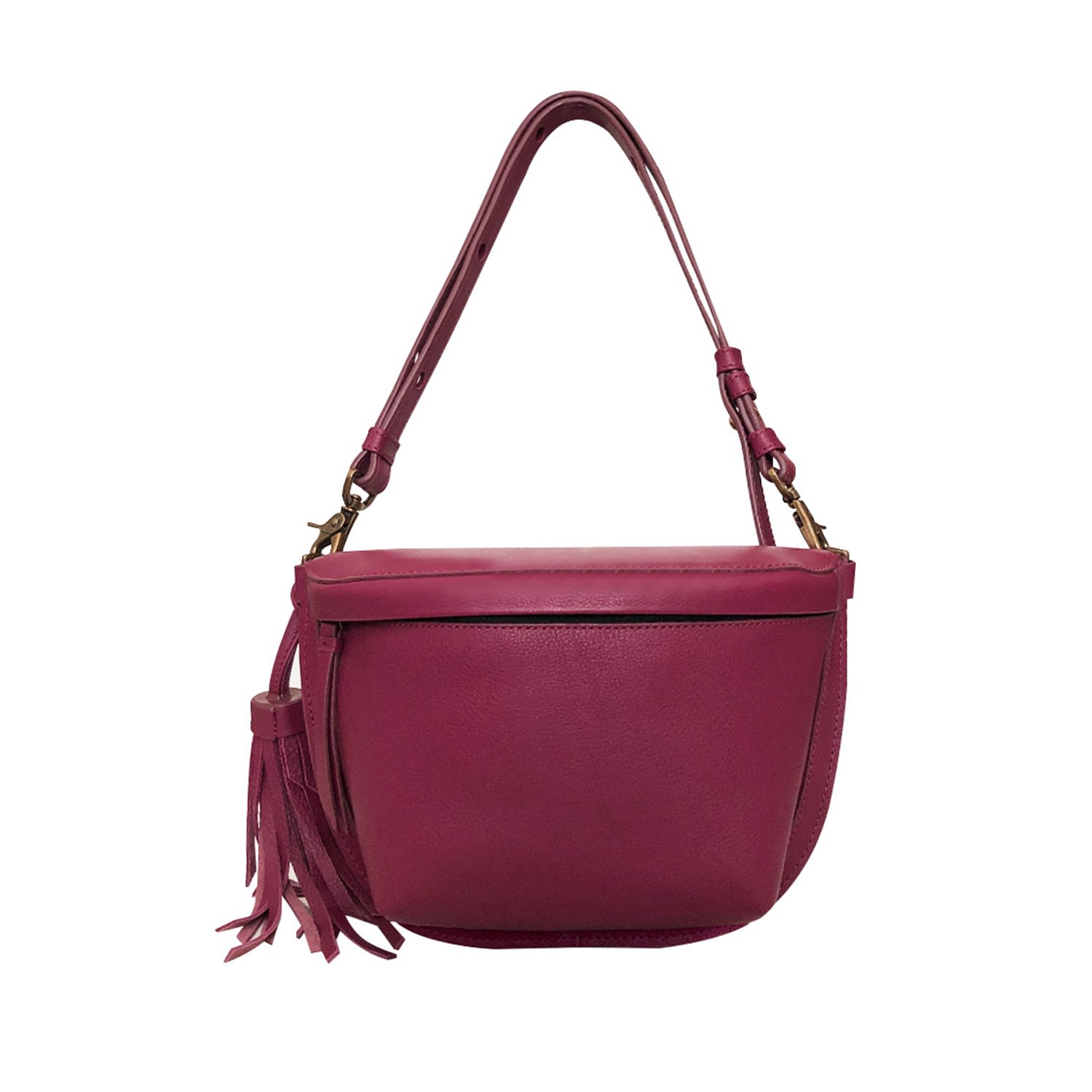 Women’s Red Pink Magenta Leather Sling Bag For Woman Bixi Awotan