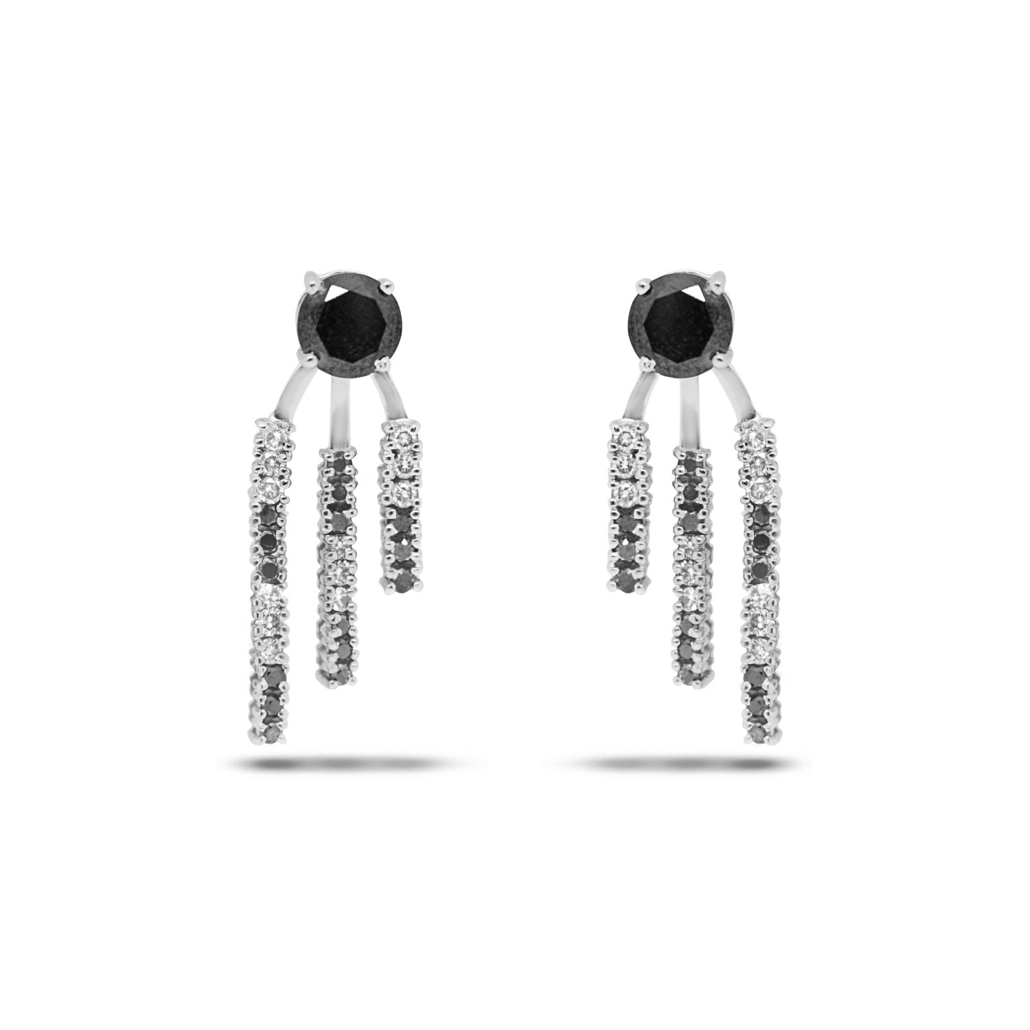 Women’s Black / White Eco-Fine Earrings With Diamonds Cristina Cipolli Jewellery