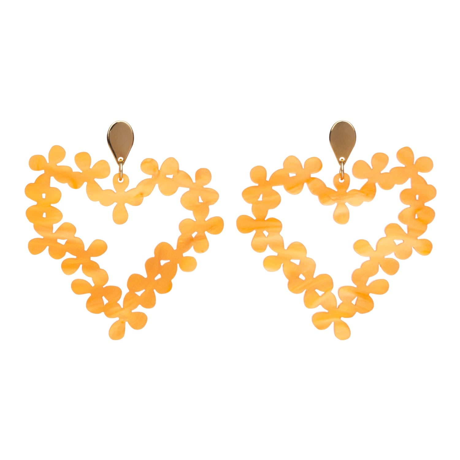 Women’s Yellow / Orange Hearts In Flowers - Orange Toolally