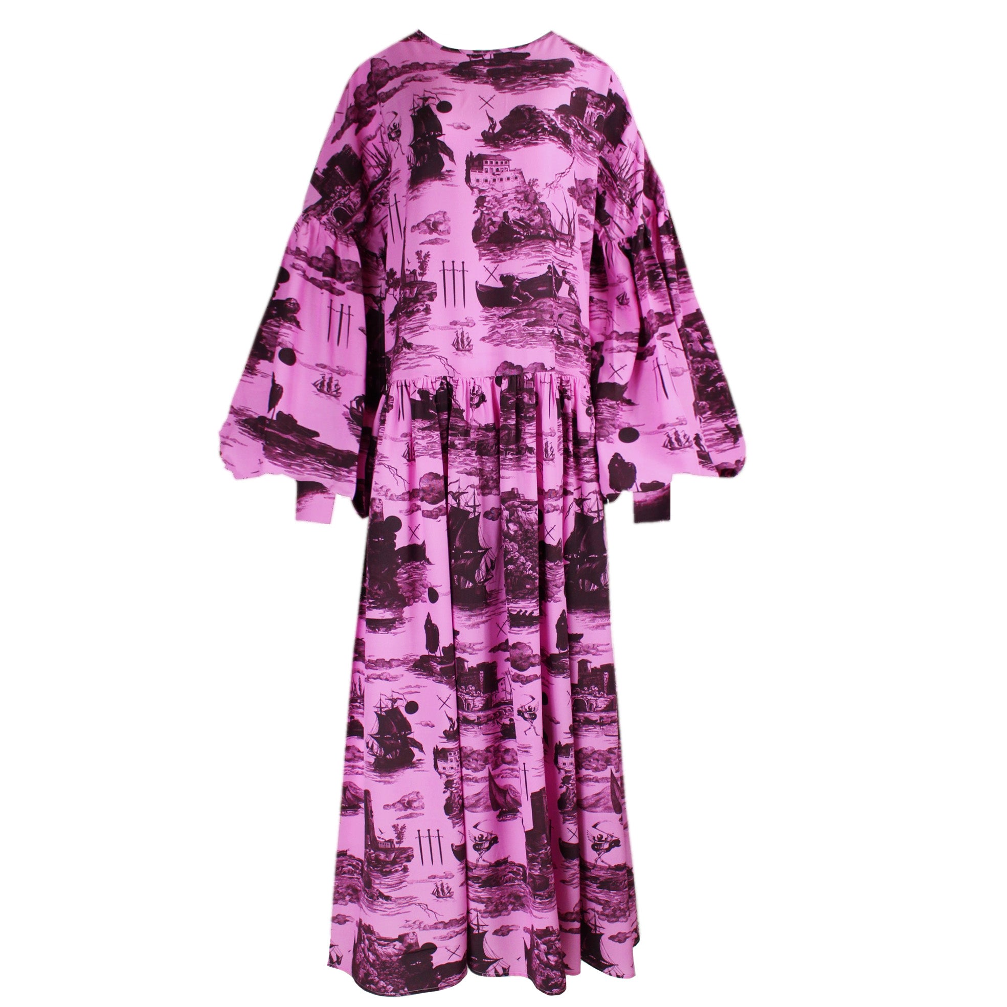 Women’s Pink / Purple Dusk Dress In Doomed Voyage Print, Sorbet & Port Extra Small Klements