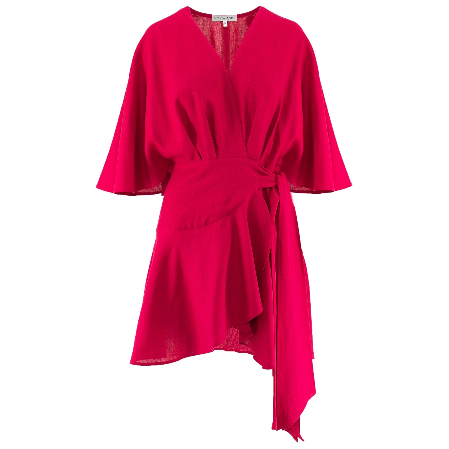 Women’s Pink / Purple Fiorella Mini Wrap Dress In Raspberry Large Noria Anis