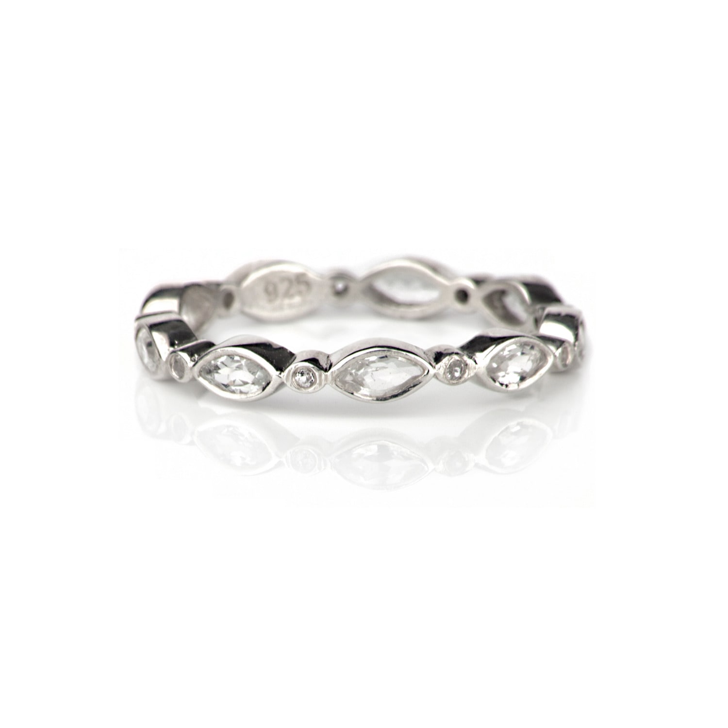 Women’s Silver / White Eternity Band With White Topaz In Sterling Silver The Jewellery Store London