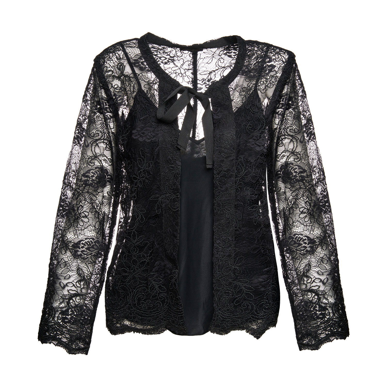 Women’s Black Lace Bolero With Tank Top Included Extra Small Concept a Trois