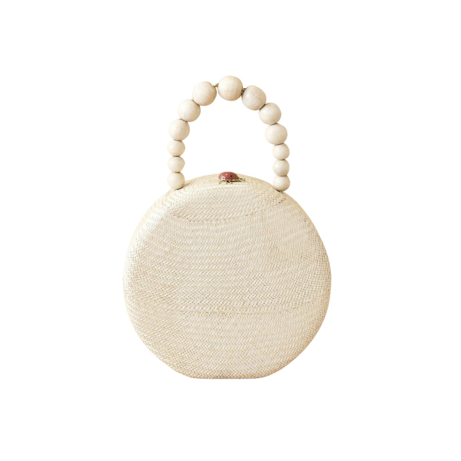 Women’s Oat Round Classic Handbag With Bead Handle - Neutrals LikhÃ¢