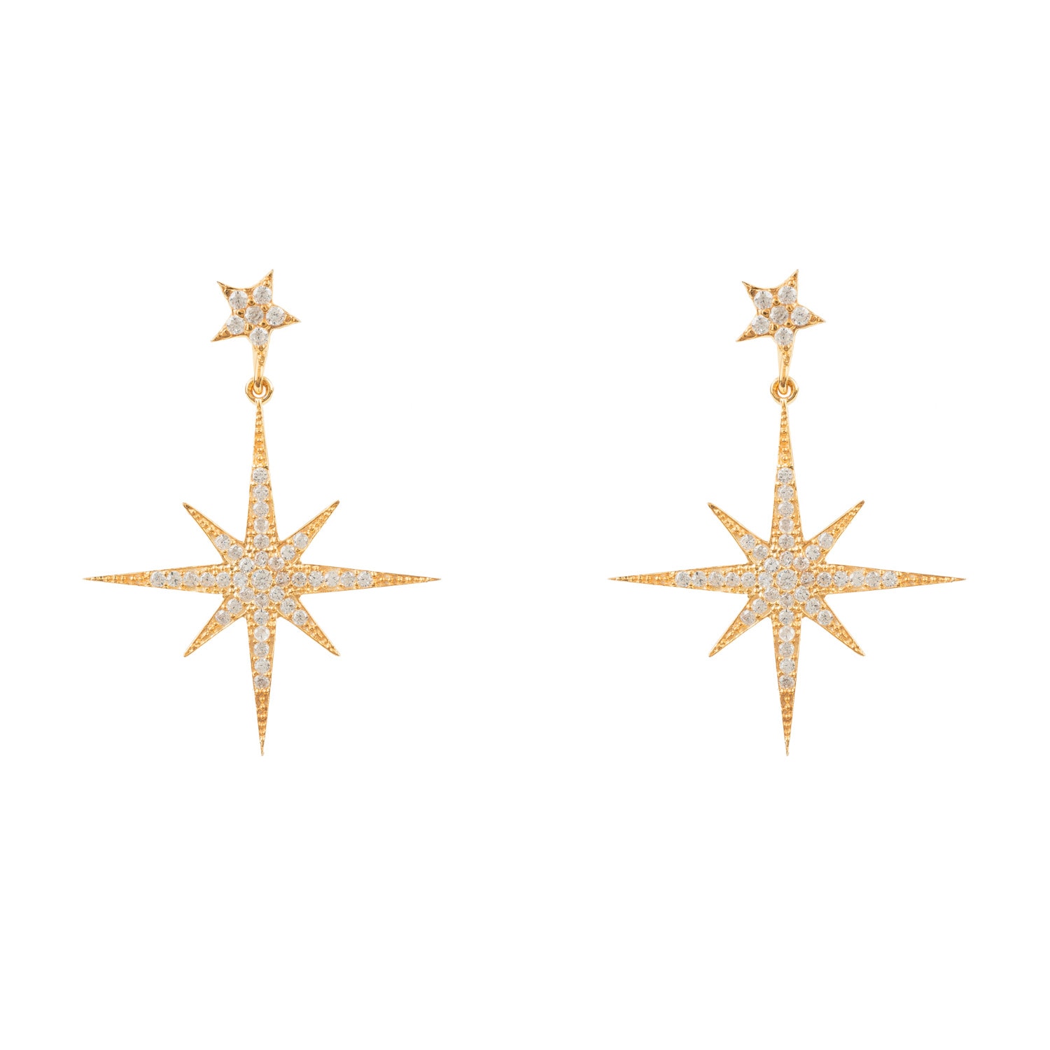 Women’s Petite Star Burst Drop Earring Gold Latelita