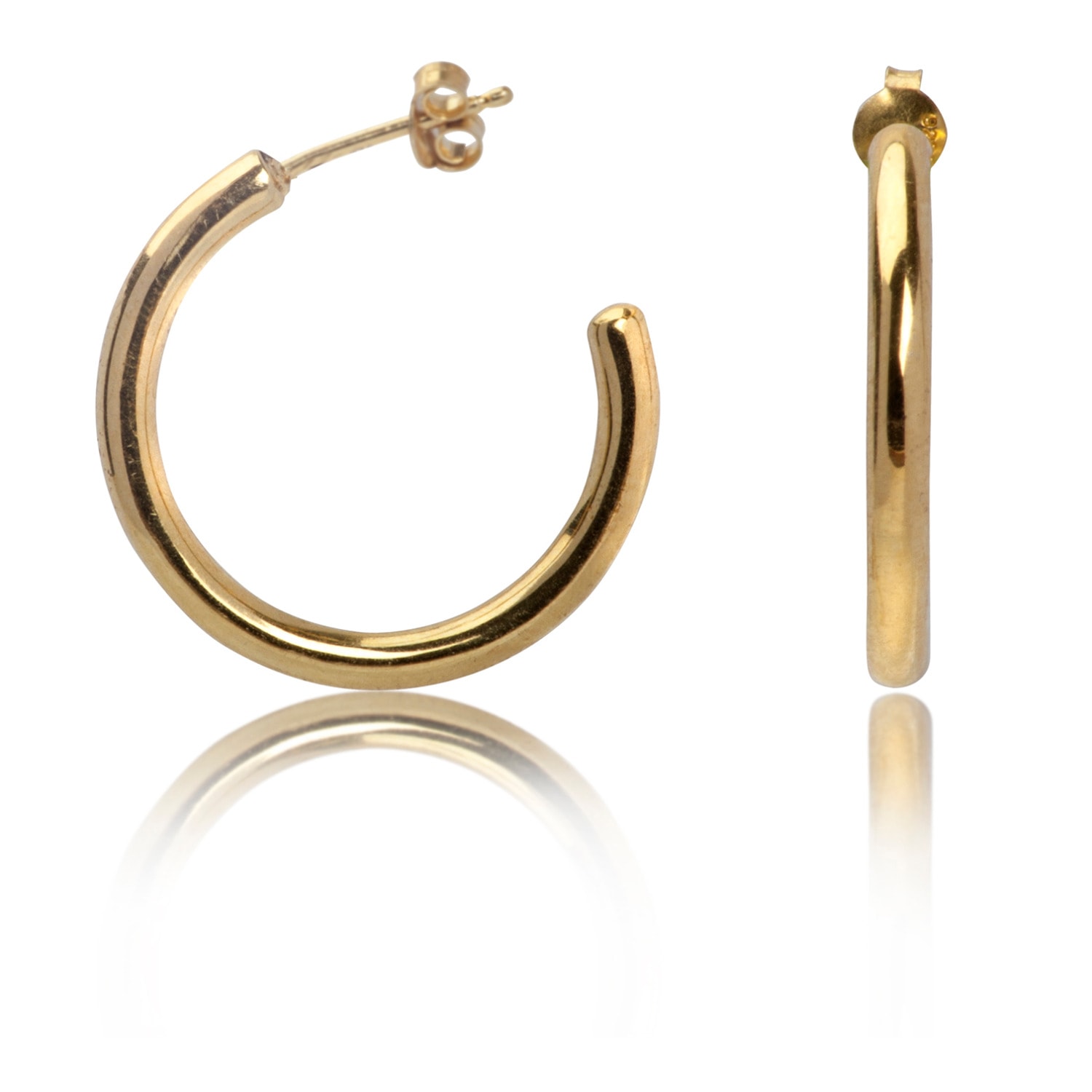 Women’s Plain Open Hoop Studs Earrings In Gold Vermeil The Jewellery Store London