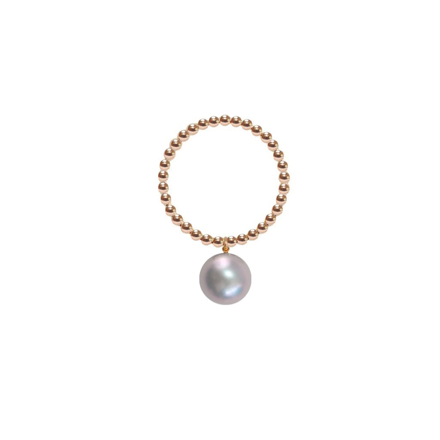 Women’s Grey / Gold Gold Orb Ring Grey Pearl Ora Pearls