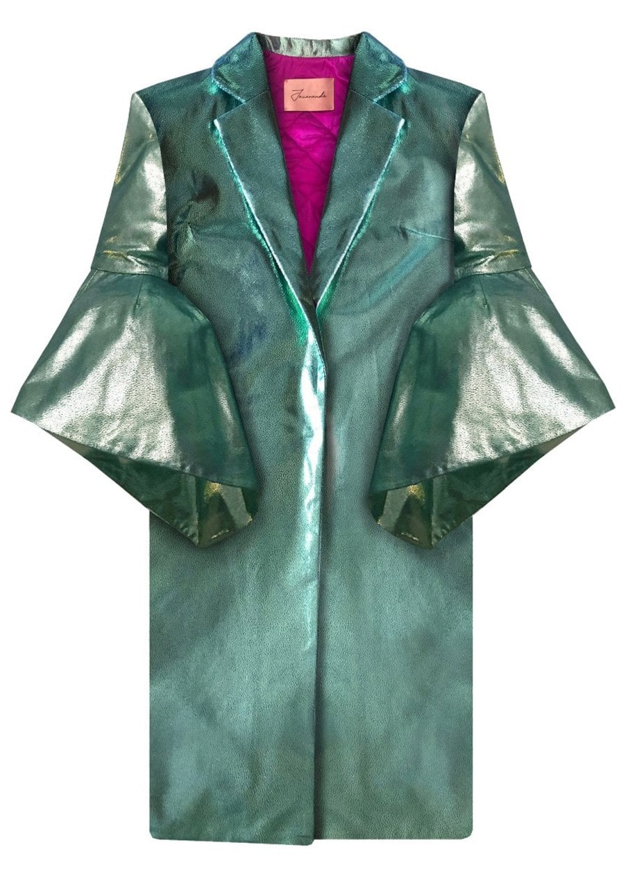 Women’s Borealis - Shinning Green Coat W/ Pink Lining One Size JacarandÃ¡