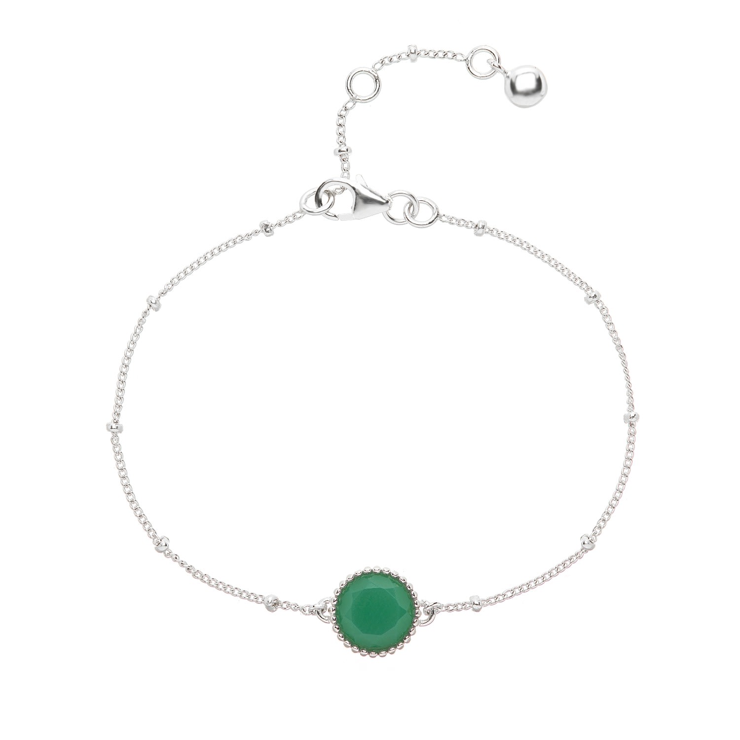 Women’s Green / Silver Barcelona Silver May Birthstone Bracelet Chrysoprase Auree Jewellery