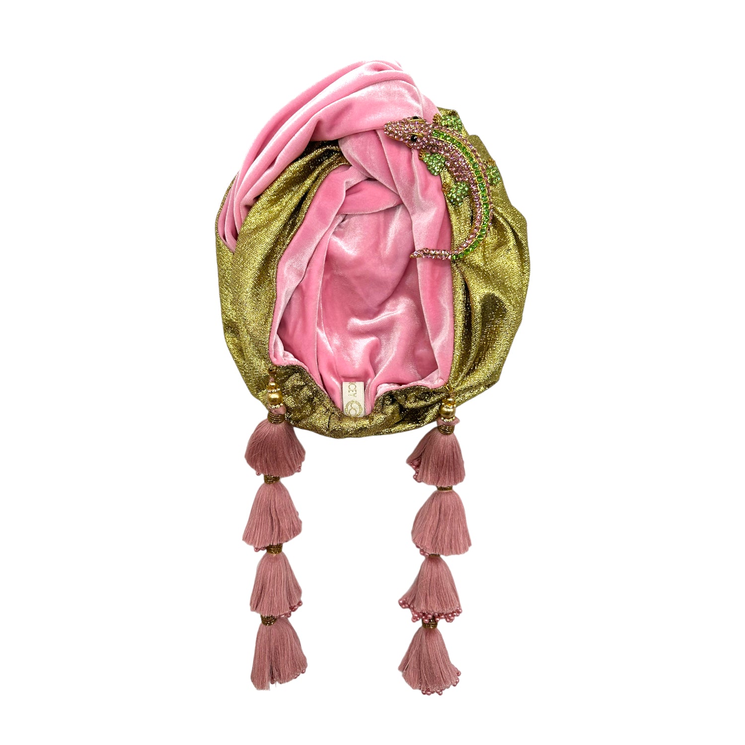 Women’s Pink / Purple Fondant Snazzy Snappy Rosado Dorado Turban One Size Julia Clancey