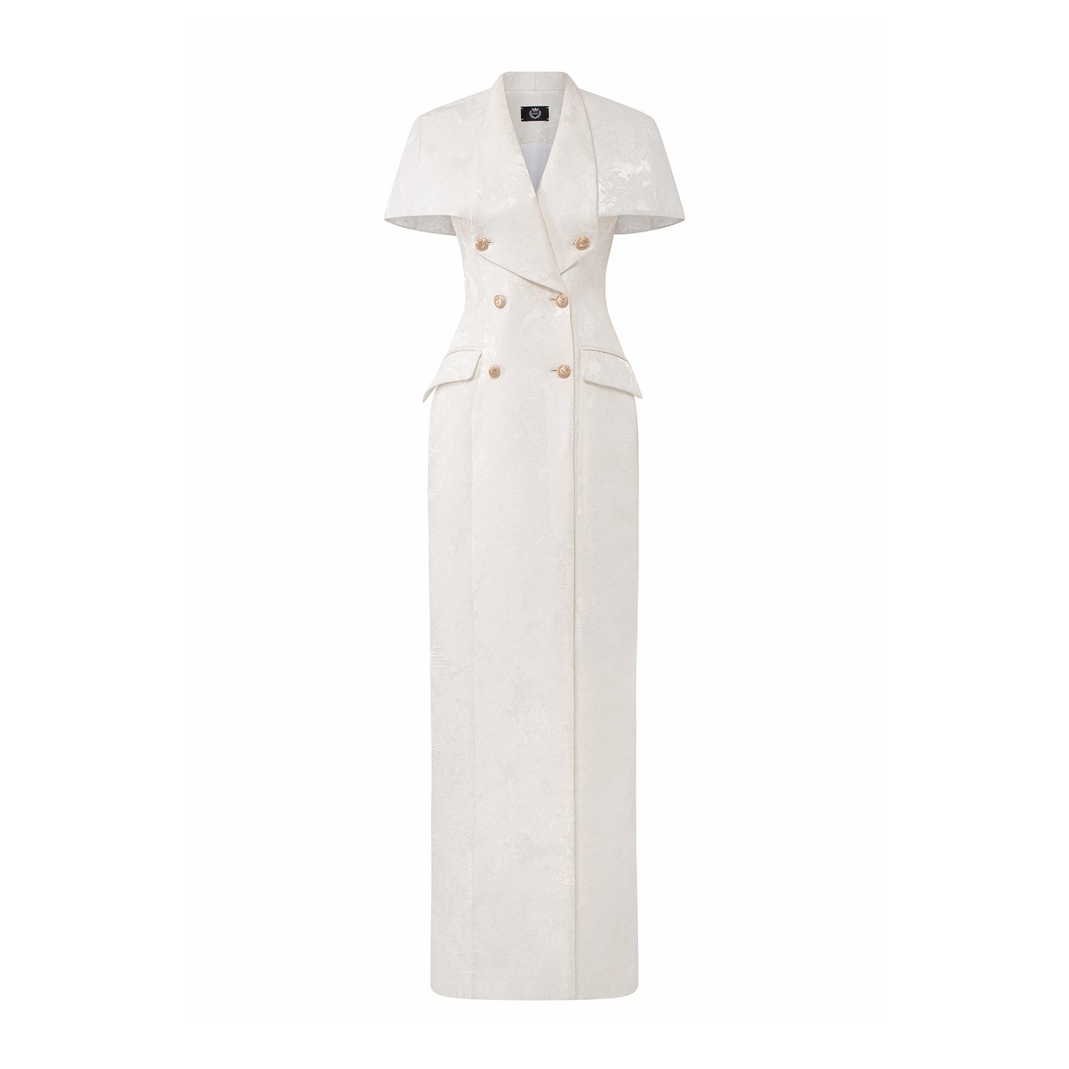 Women’s White Long Dress-Coat With Mini Cape XXL I. h.f Atelier