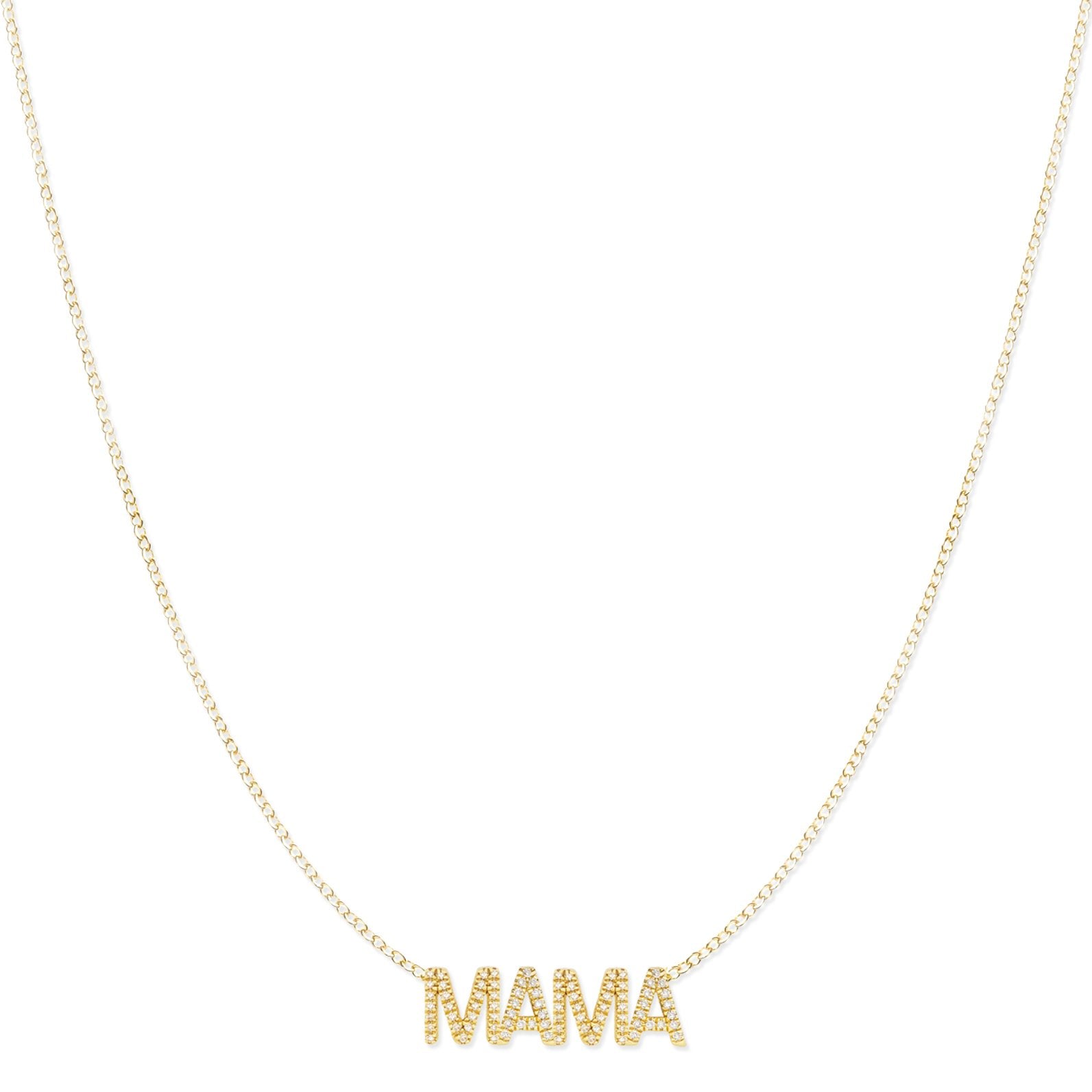 Women’s PavÃ© Mama Necklace - Yellow Gold Maya Brenner