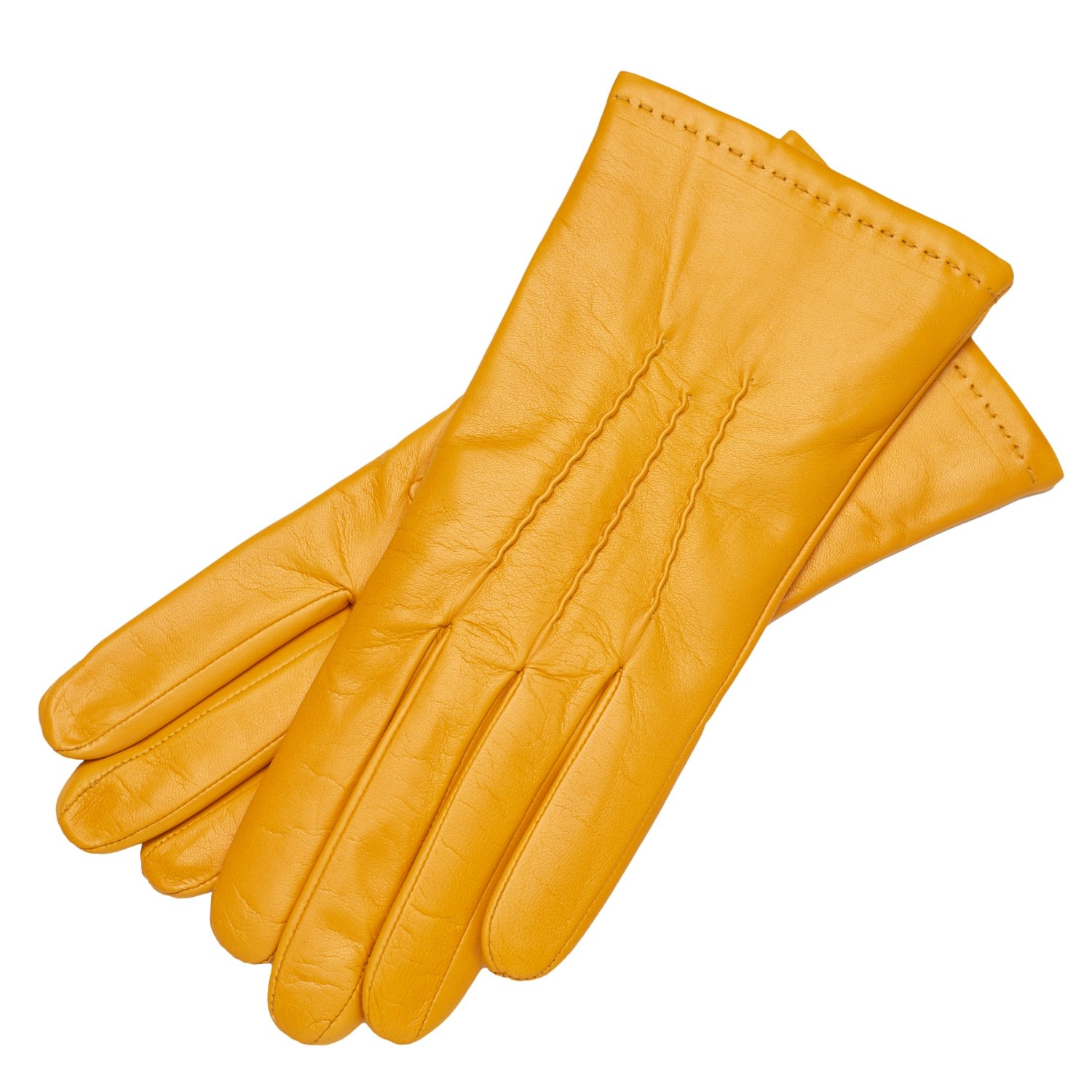 Yellow / Orange Cremona - Women’s Handmade Leather Gloves In Yellow 8" 1861 Glove Manufactory