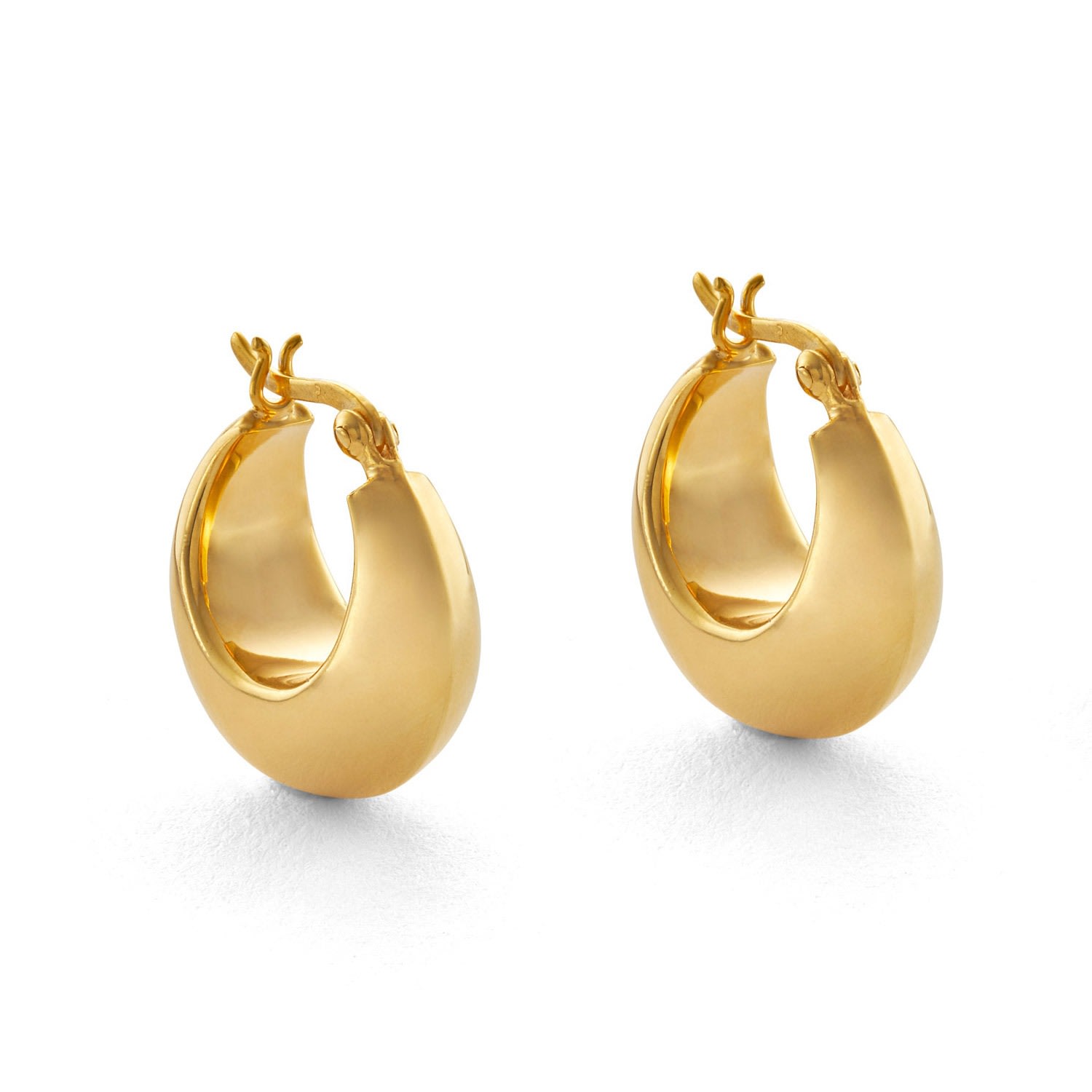 Women’s Chunky Droplet Meduim Hoop Earrings - Gold Côté Caché