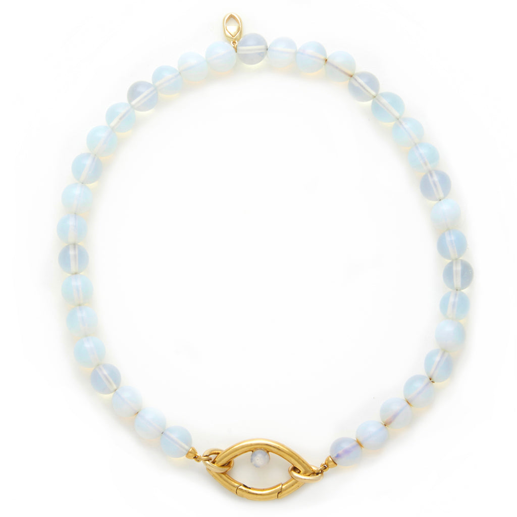 Women’s Gold / Blue Eye Opener Opalite Necklace-Gold Capsule Eleven