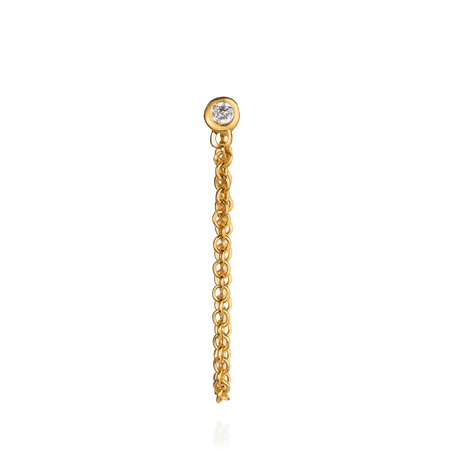 Women’s Gold Diamond & Chain Stud Earring Lee Renee