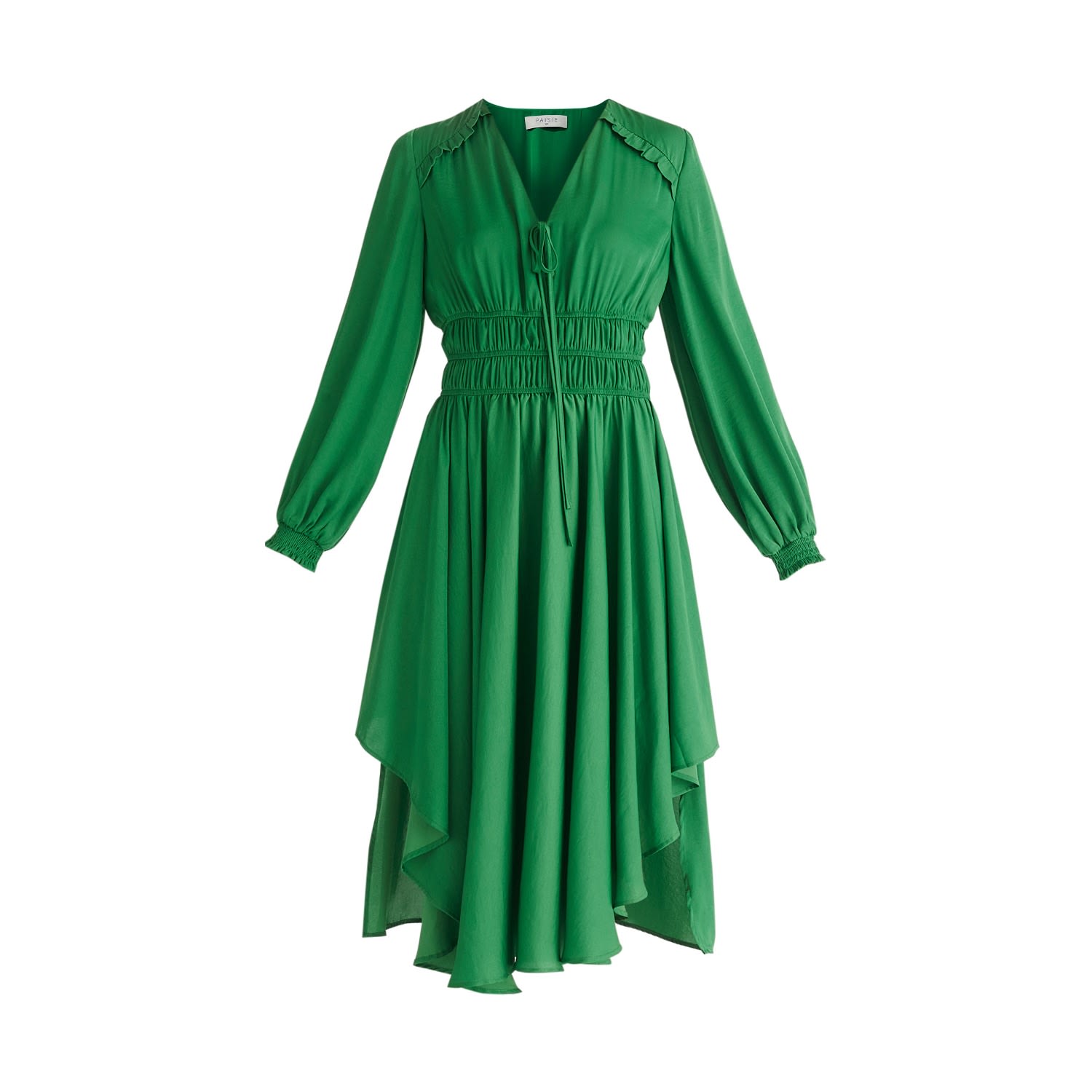Women’s Ruched Waist Midi Dress In Green Extra Small Paisie