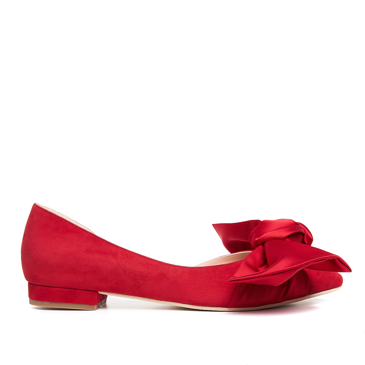 Women’s Red Samantha Ballerinas With Bow 2 Uk Ginissima